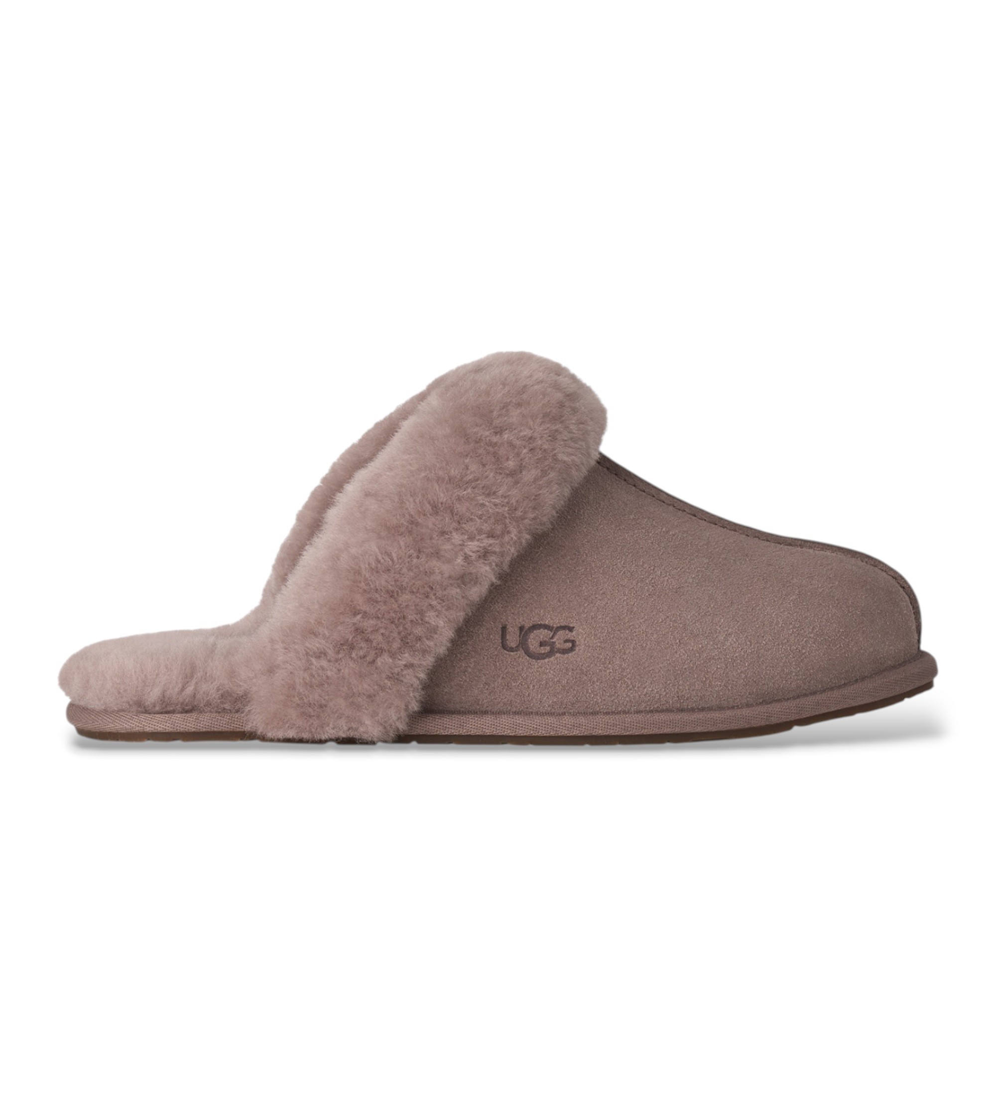 UGG für Damen. 1106872 Scuffette II Hausschuhe aus Leder in Taupe (40), Wohnung, Spaltleder, Keine, Heimtextilien