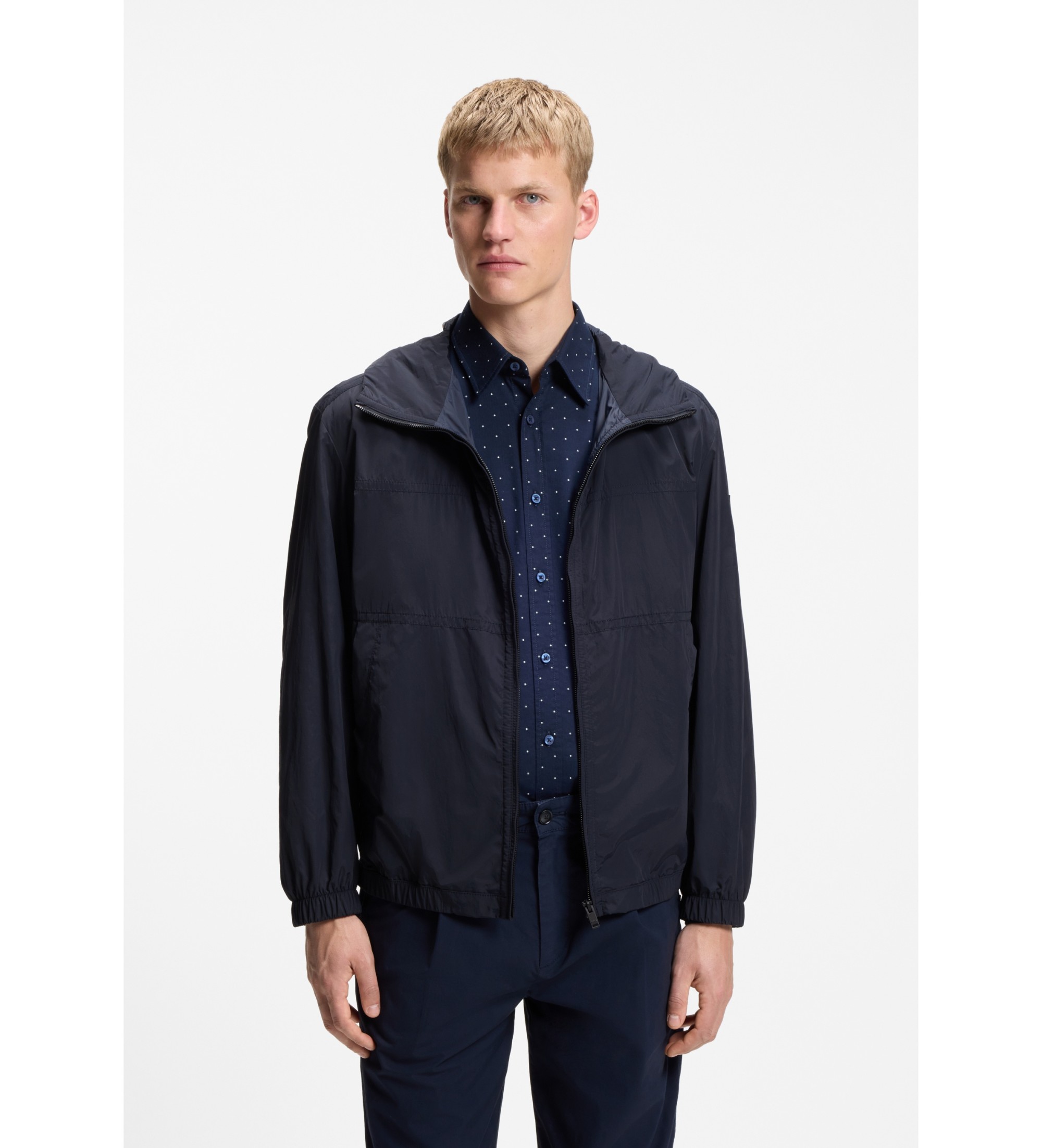 BOSS für Herren. 50566518 Windbreaker Otily marineblau (50), Lässig, Polyamid