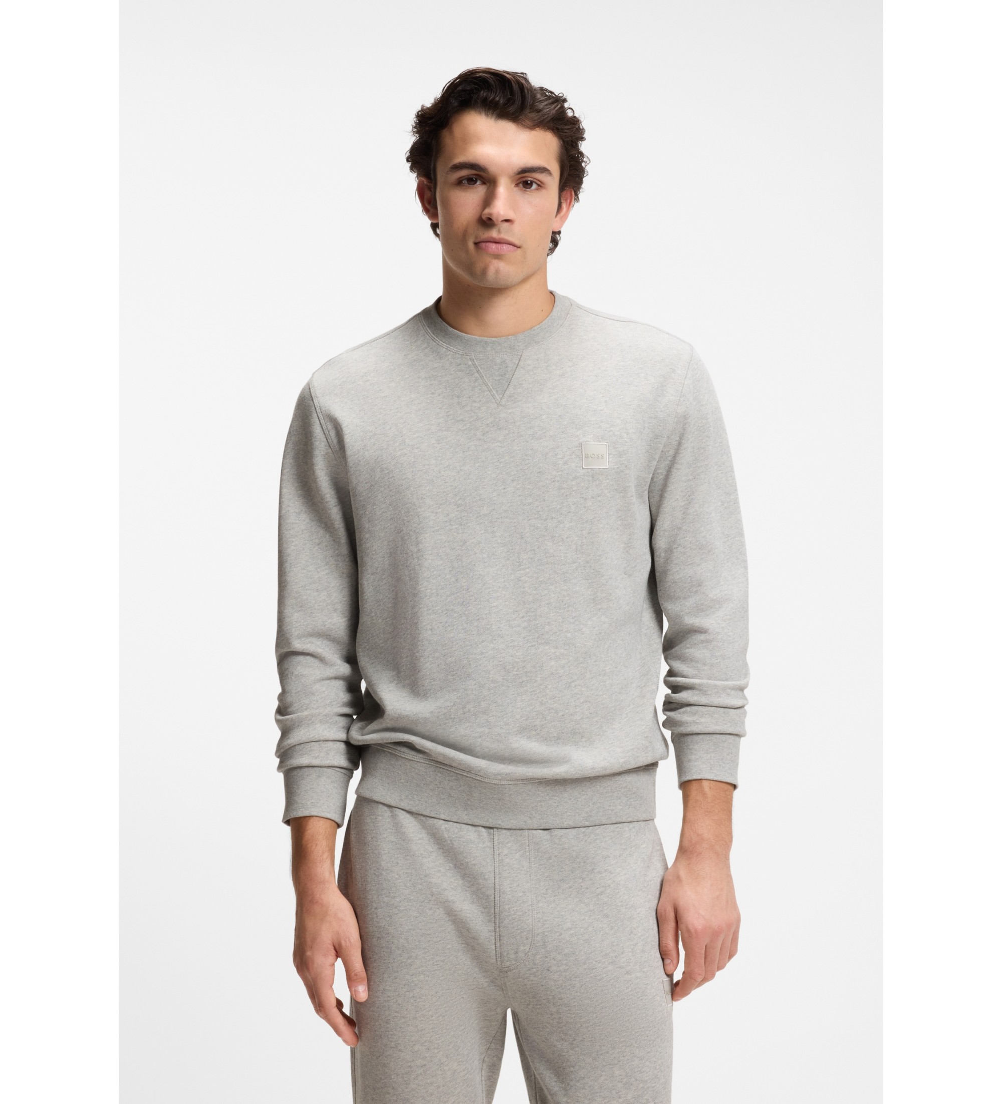 BOSS für Herren. 50509323 Hellgraues Westart-Sweatshirt (L), Lässig, Baumwolle
