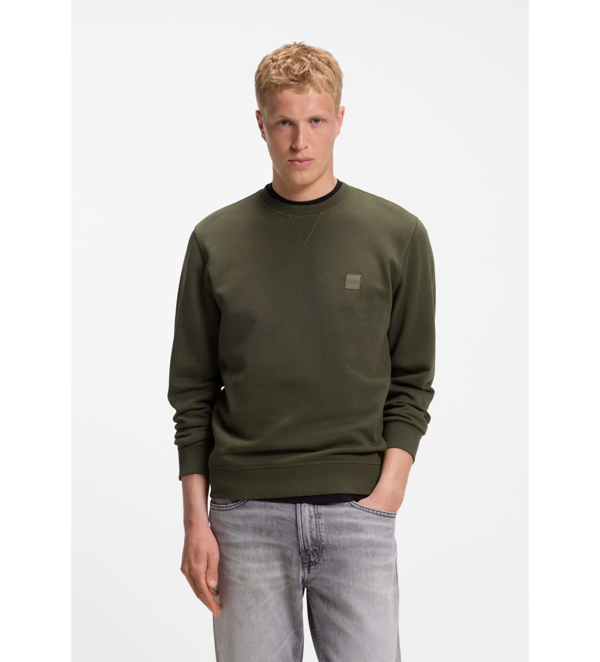 BOSS für Herren. 50509323 Grünes Westart-Sweatshirt (XL), Lässig, Baumwolle