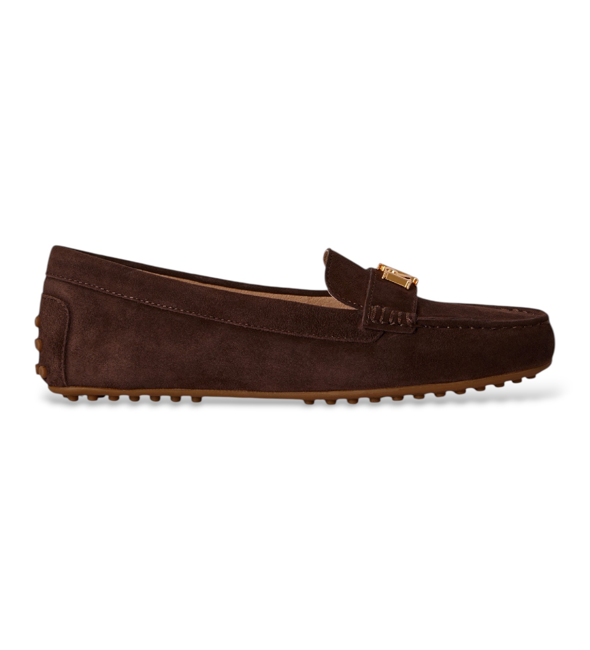 Lauren Ralph Lauren für Damen. 802821629038 Mokassins Barnsbury aus braunem Wildleder (41), Wohnung, Keine, Lässig