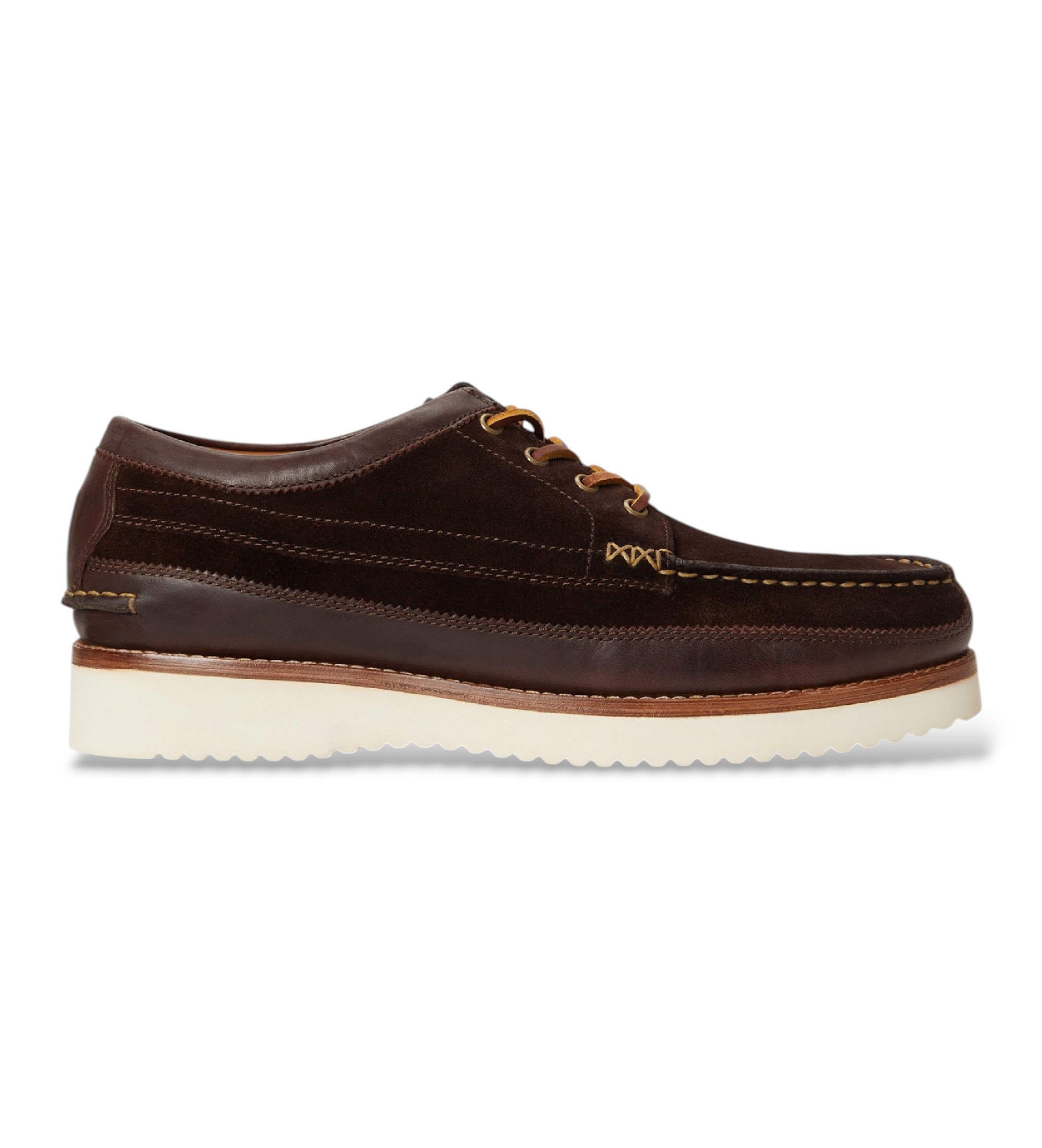 Polo Ralph Lauren für Herren. 812P15874001 Braune Ranger Mokassins aus Leder (46), 1 bis 3 cm, Schnürsenkel, Lässig