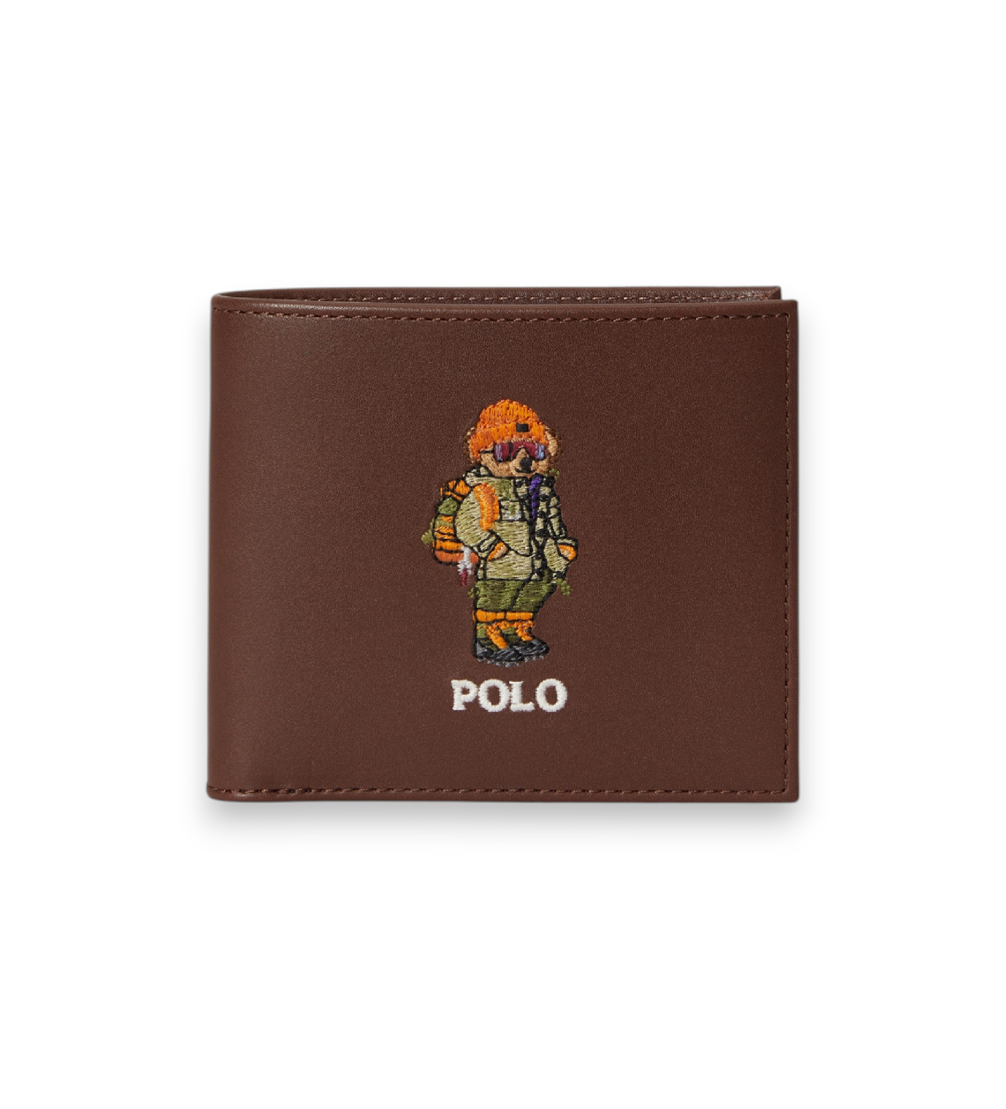 Polo Ralph Lauren für Herren. 405P16238002 Brieftasche aus Leder mit braunem Polo Bear (OSFA), Lässig, Klassisch