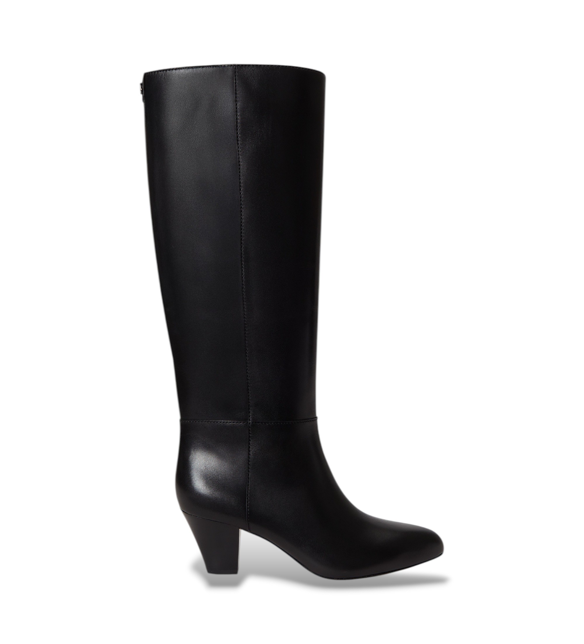 Lauren Ralph Lauren für Damen. 802P15714001 Hoher Emersyn-Stiefel aus Leder mit schwarzem Absatz (36), 1 bis 3 cm, 5 bis 8 cm, Reißverschlus