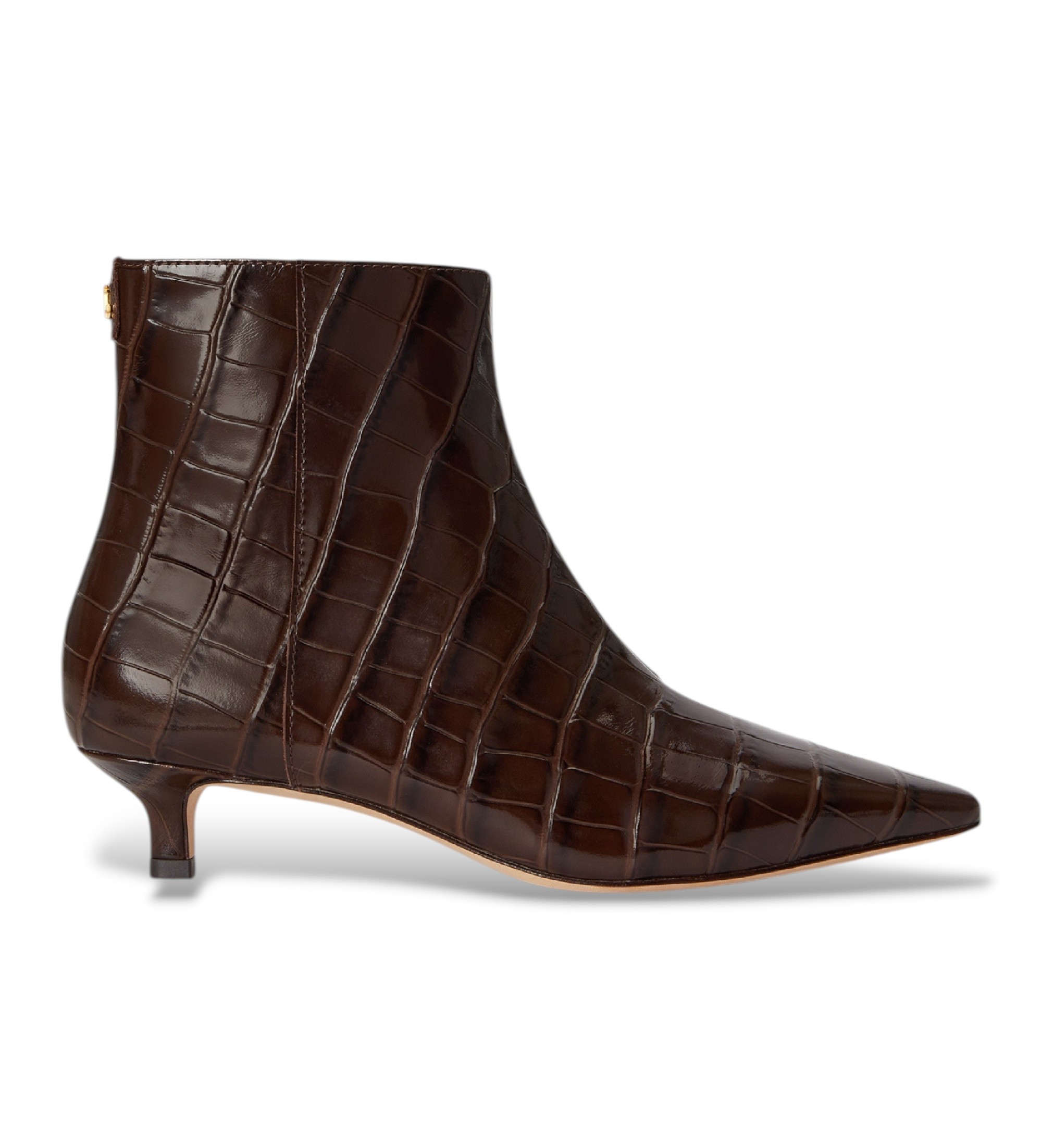Lauren Ralph Lauren für Damen. 802P18303001 Gepunzte Stiefeletten Francesca in Braun (37), Leder, 3 bis 5 cm, Reißverschluss, Lässig