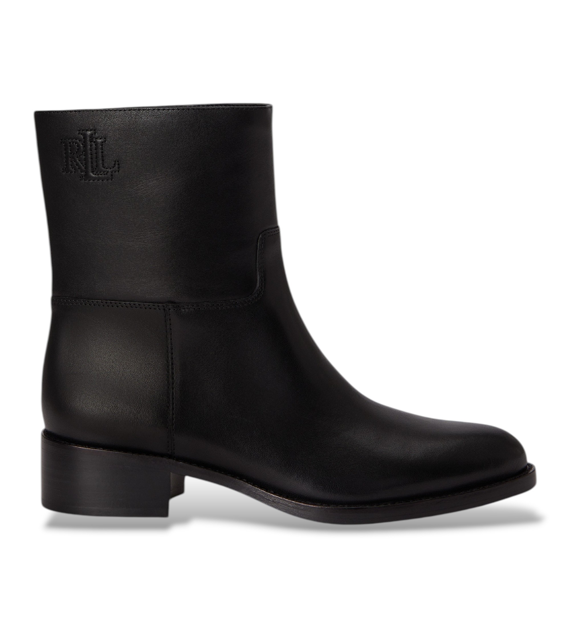 Lauren Ralph Lauren für Damen. 802P15708001 Kyle Stiefeletten aus schwarzem Kalbsleder (36), 3 bis 5 cm, Keine, Lässig
