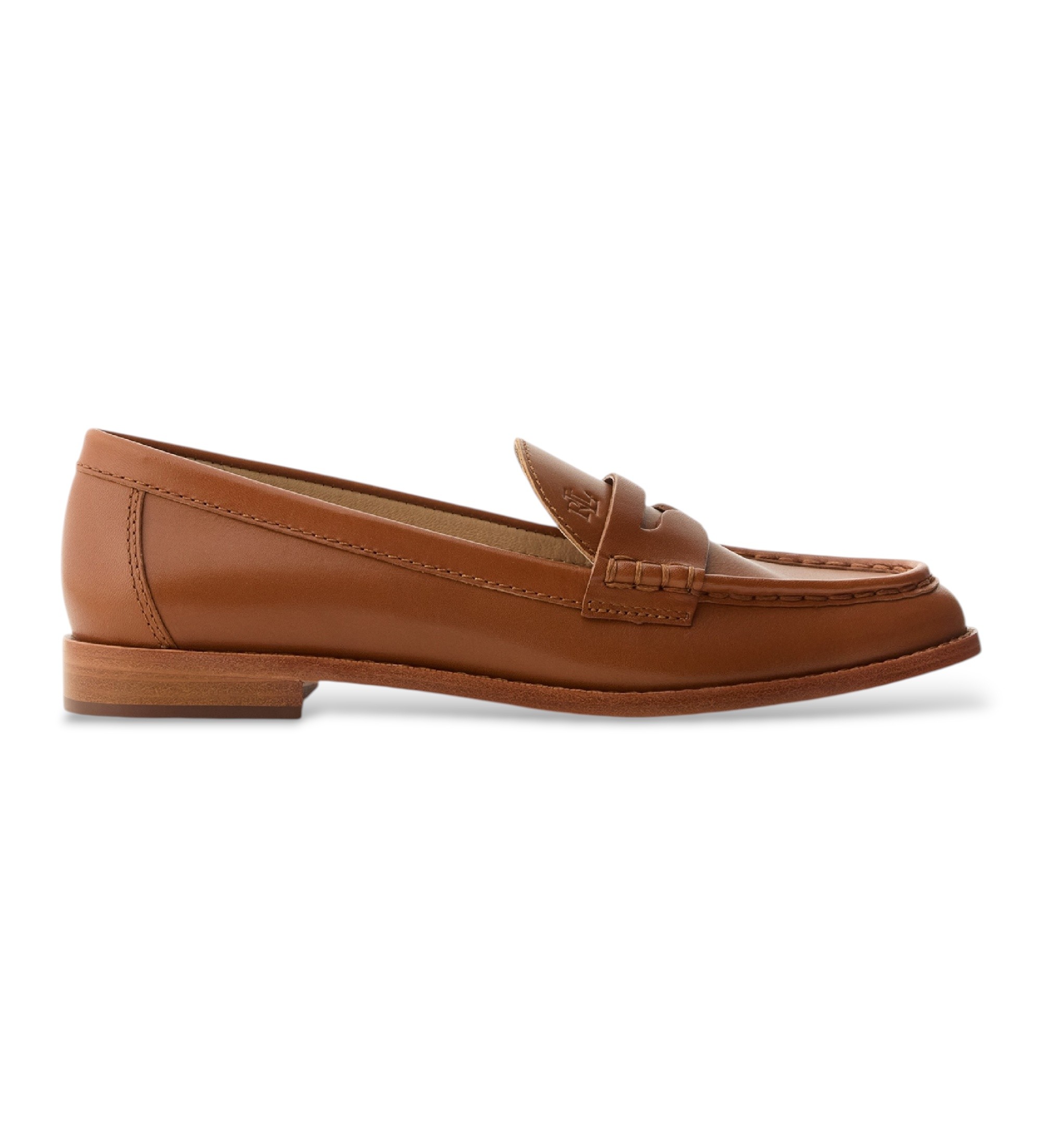 Lauren Ralph Lauren für Damen. 802P09042002 Wynnie Leder-Slipper (40), Braun, Wohnung, Keine, Lässig