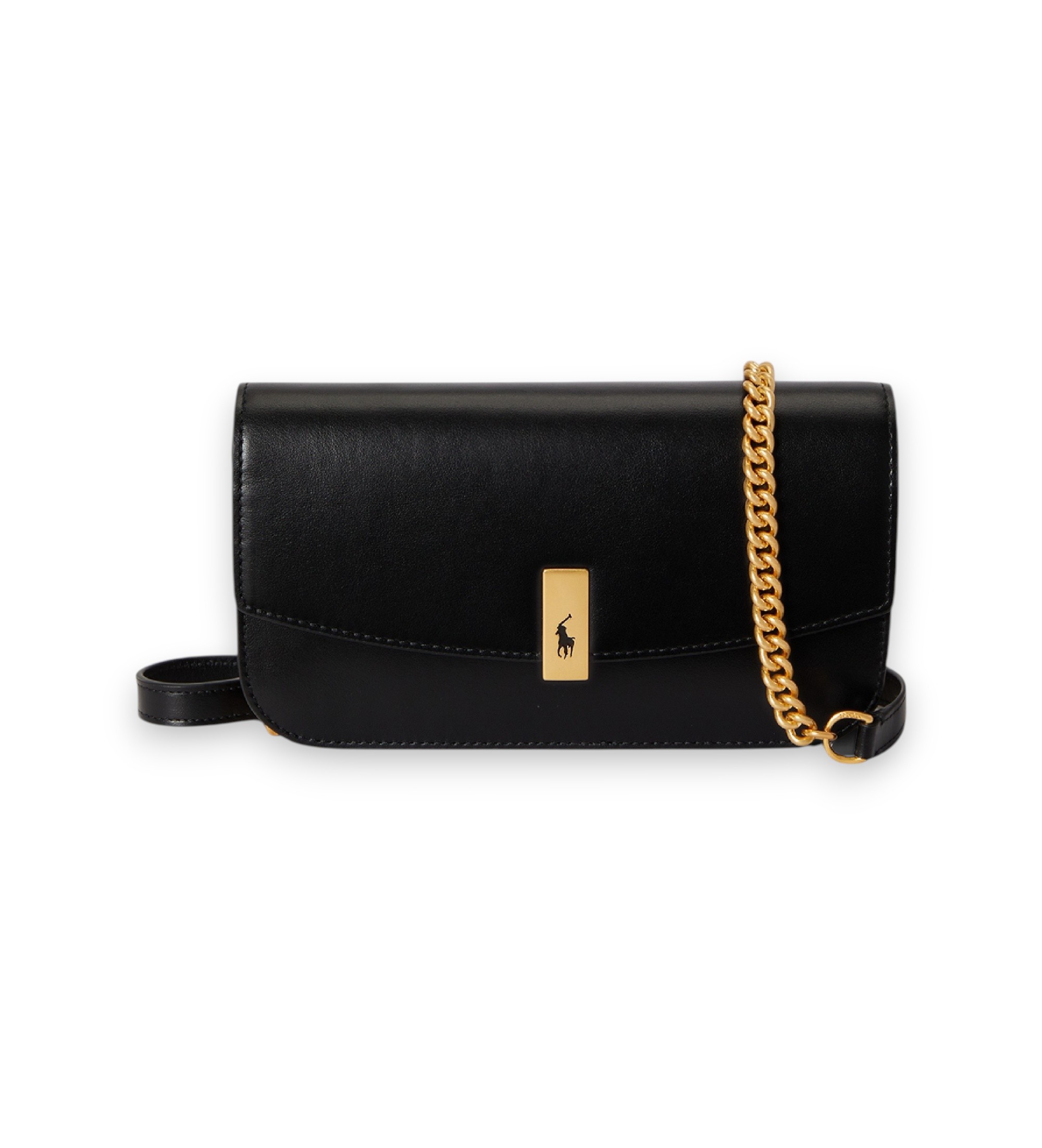 Polo Ralph Lauren für Damen. 427P04993002 Umhängetasche Polo ID aus Leder mit Kette in Schwarz (OSFA), Lässig
