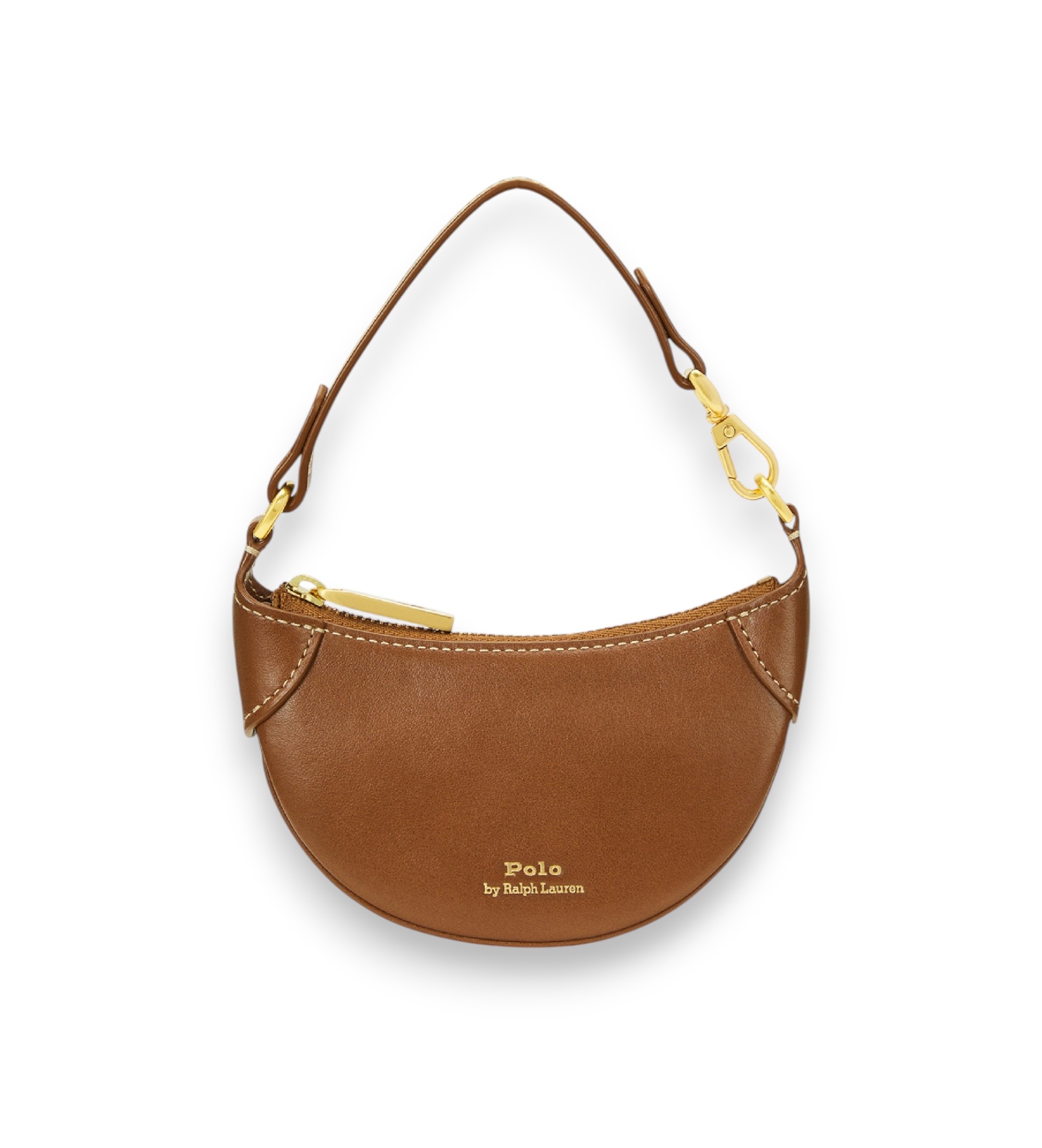 Polo Ralph Lauren für Damen. 427938050006 Halbmond-Handtasche aus Leder in Braun (OSFA), Lässig