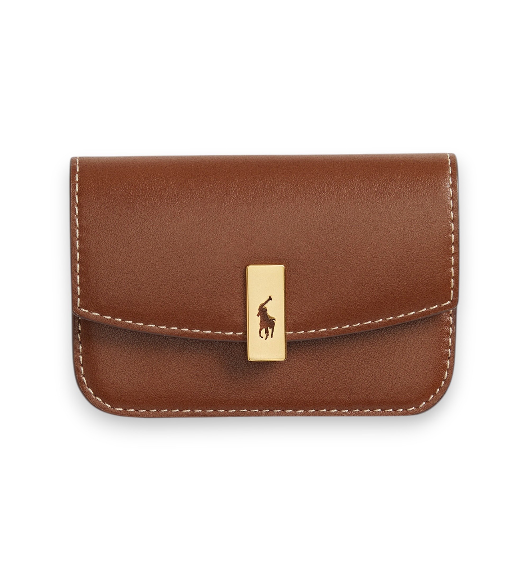 Polo Ralph Lauren für Damen. 427P04990001 Braune Over Card Geldbörse aus Leder (OSFA), Lässig