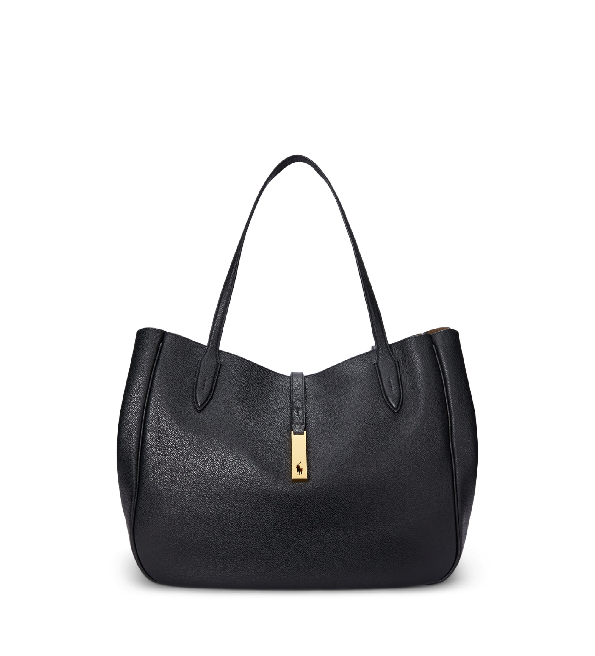 Polo Ralph Lauren für Damen. 428935220002 Große Polo ID Tote-Tasche aus schwarzem Leder (OSFA), Lässig