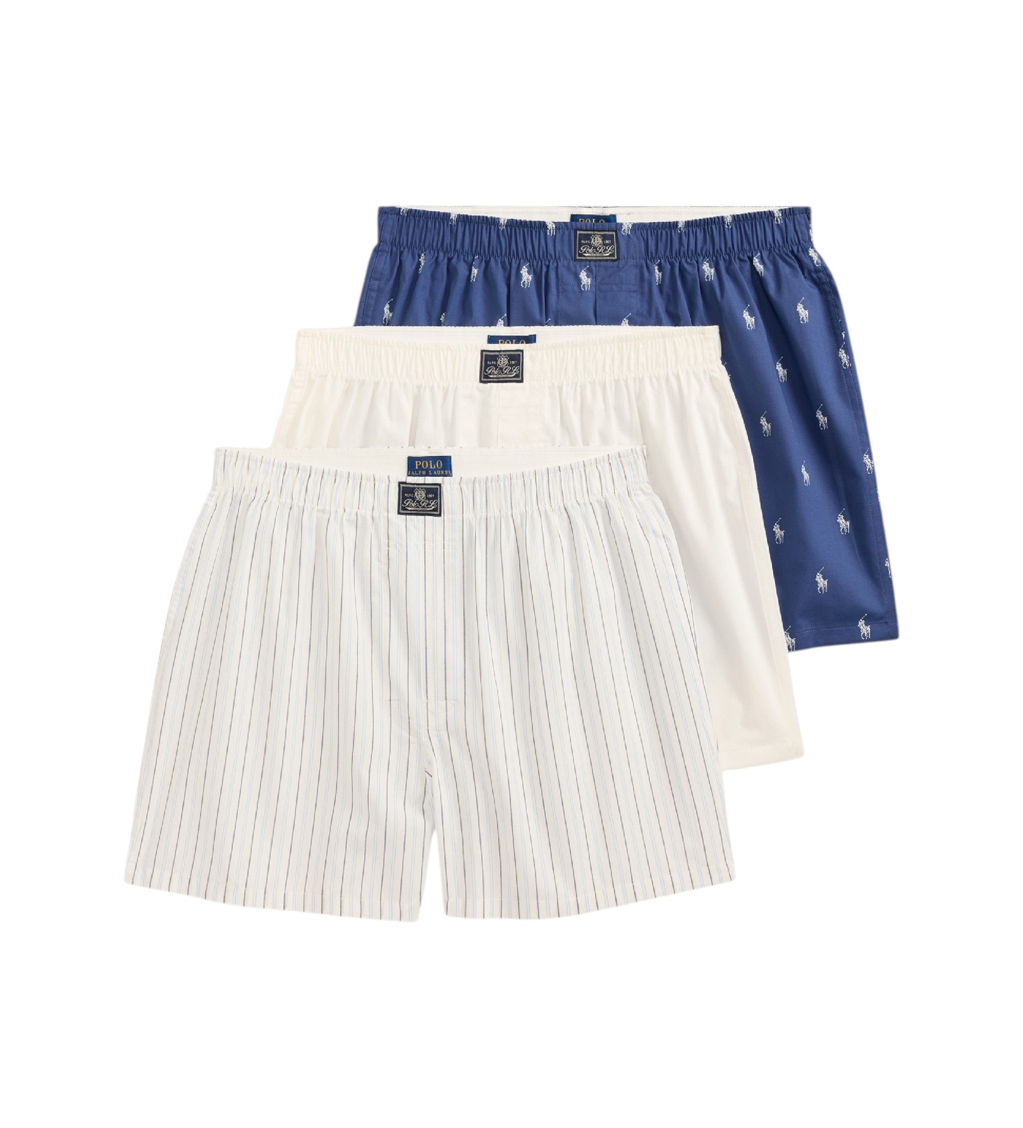 Polo Ralph Lauren für Herren. 714830273050 Set aus 3 Boxershorts aus Baumwolle in Blau, Weiß (M), Lässig