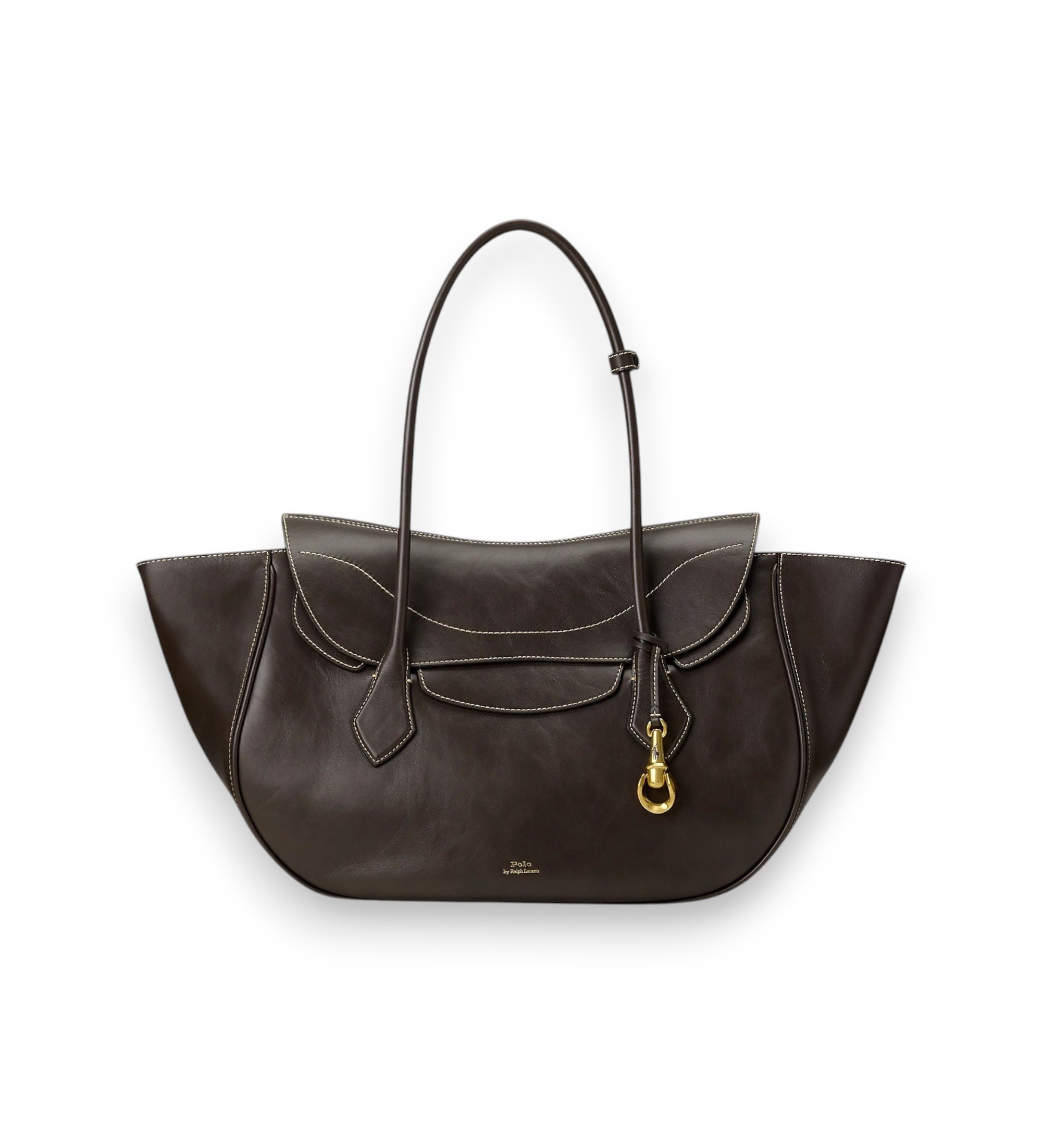 Polo Ralph Lauren für Damen. 428P11032002 Große Polo Blaze Schultertasche dunkelbraun (OSFA), Lässig, Klassisch, Leder
