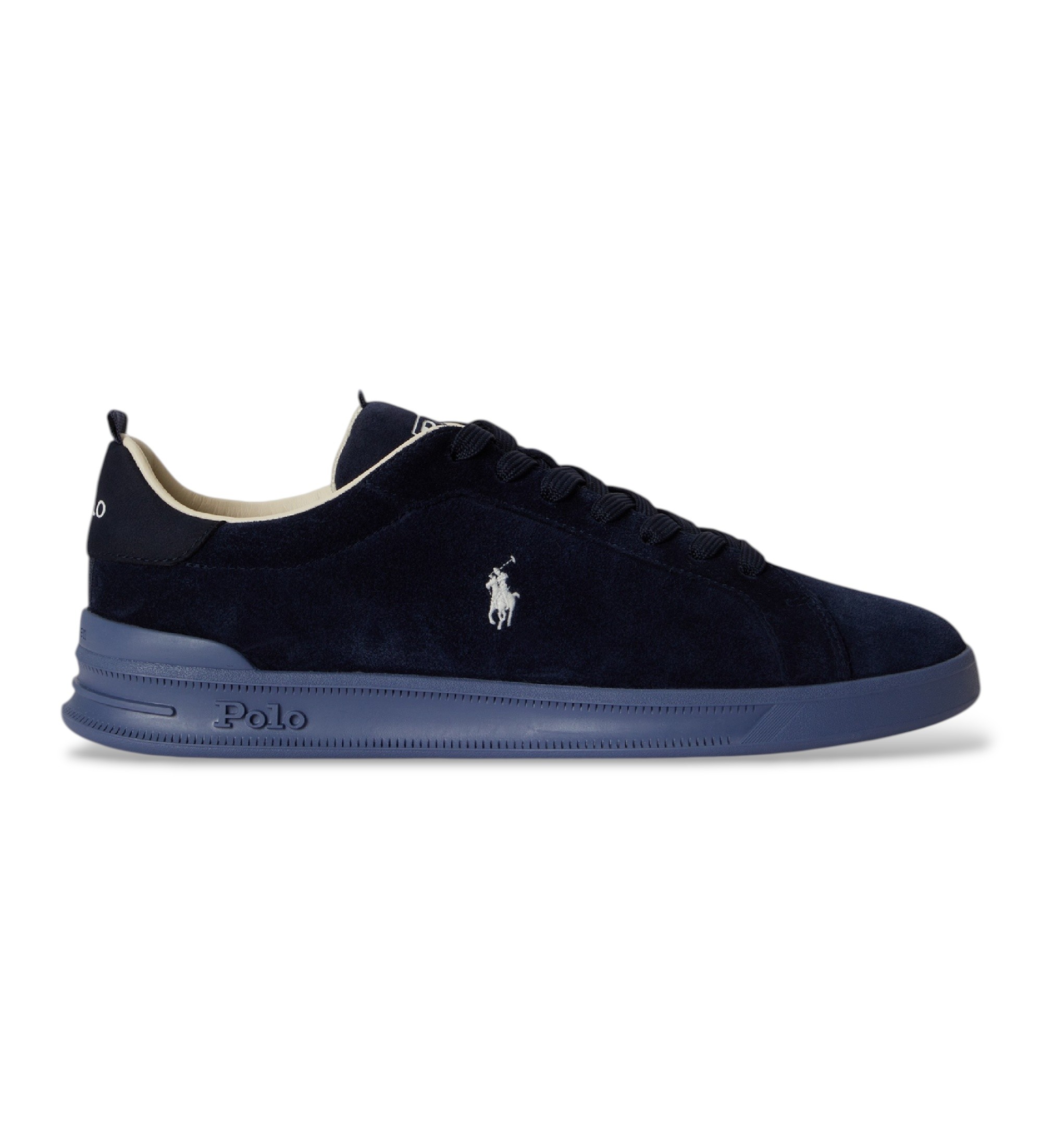 Polo Ralph Lauren für Herren. 809P13080001 Sportlicher Heritage Court II aus Wildleder (46), Wohnung, Schnürsenkel, Lässig, Marine