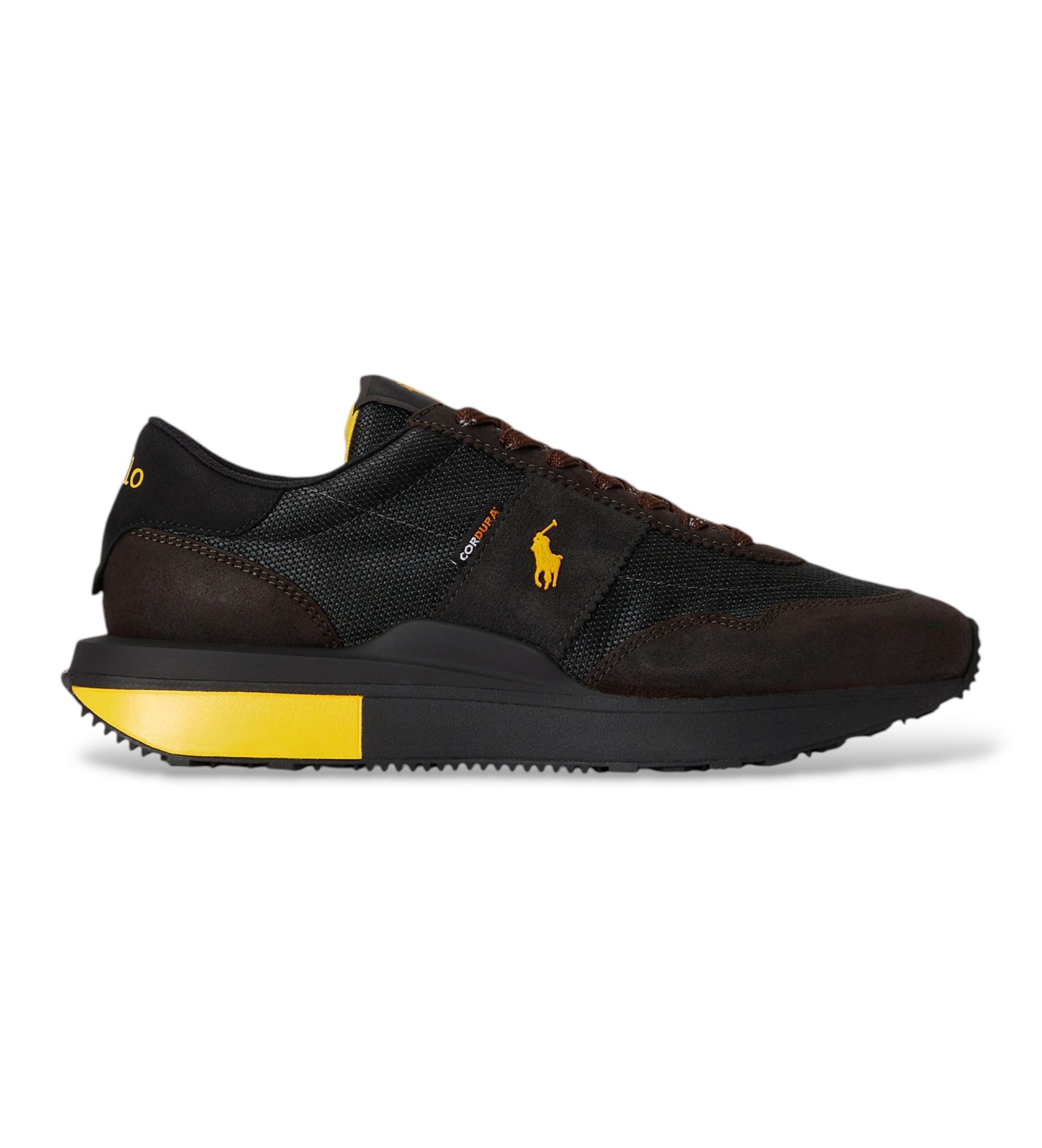 Polo Ralph Lauren für Herren. 809P15710002 Faded schwarze Train 89 Sneaker (40), Leder, Wohnung, Schnürsenkel, Lässig