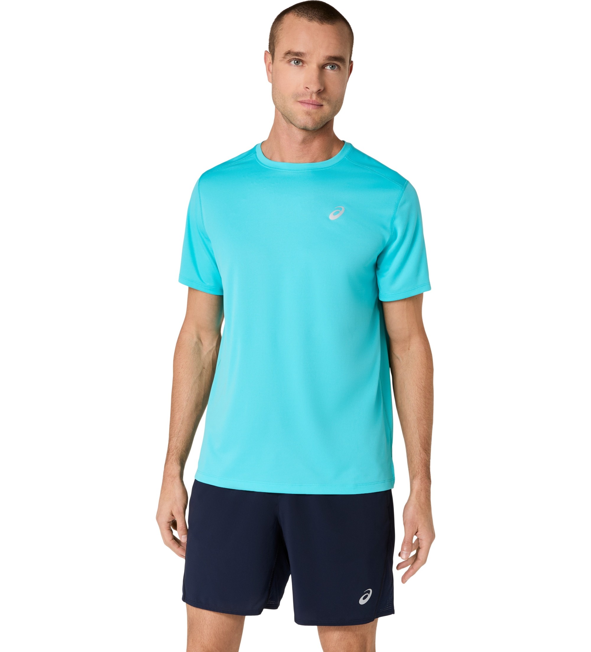 Asics für Herren. 2011D221 Core SS T-Shirt blau (XL), Lässig, Sportlich, Kurzarm, Türkis, Recyceltes Polyester