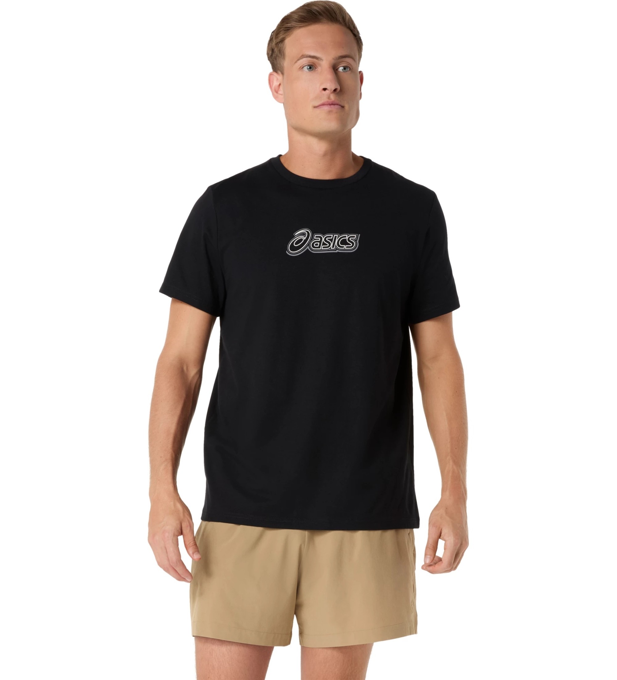 Asics für Herren. 2031F334 T-Shirt Logo Graphic schwarz (L), Lässig, Baumwolle, Kurzarm