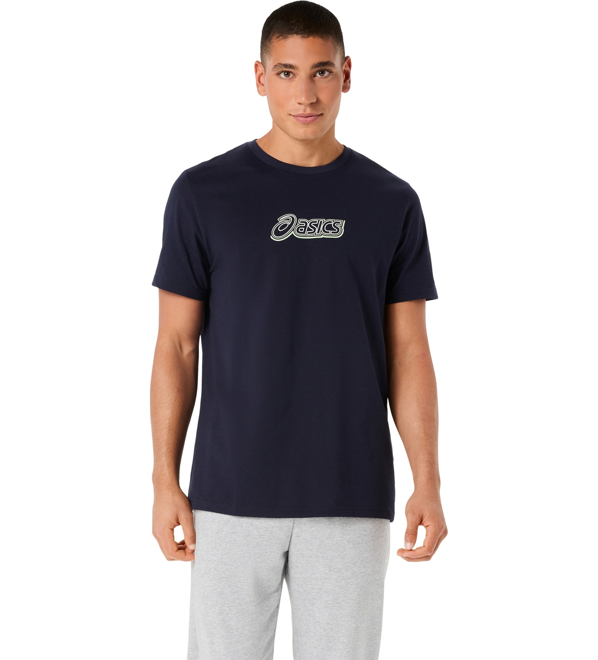 Asics für Herren. 2031F334 T-Shirt Logo Graphic marineblau (M), Lässig, Baumwolle, Kurzarm