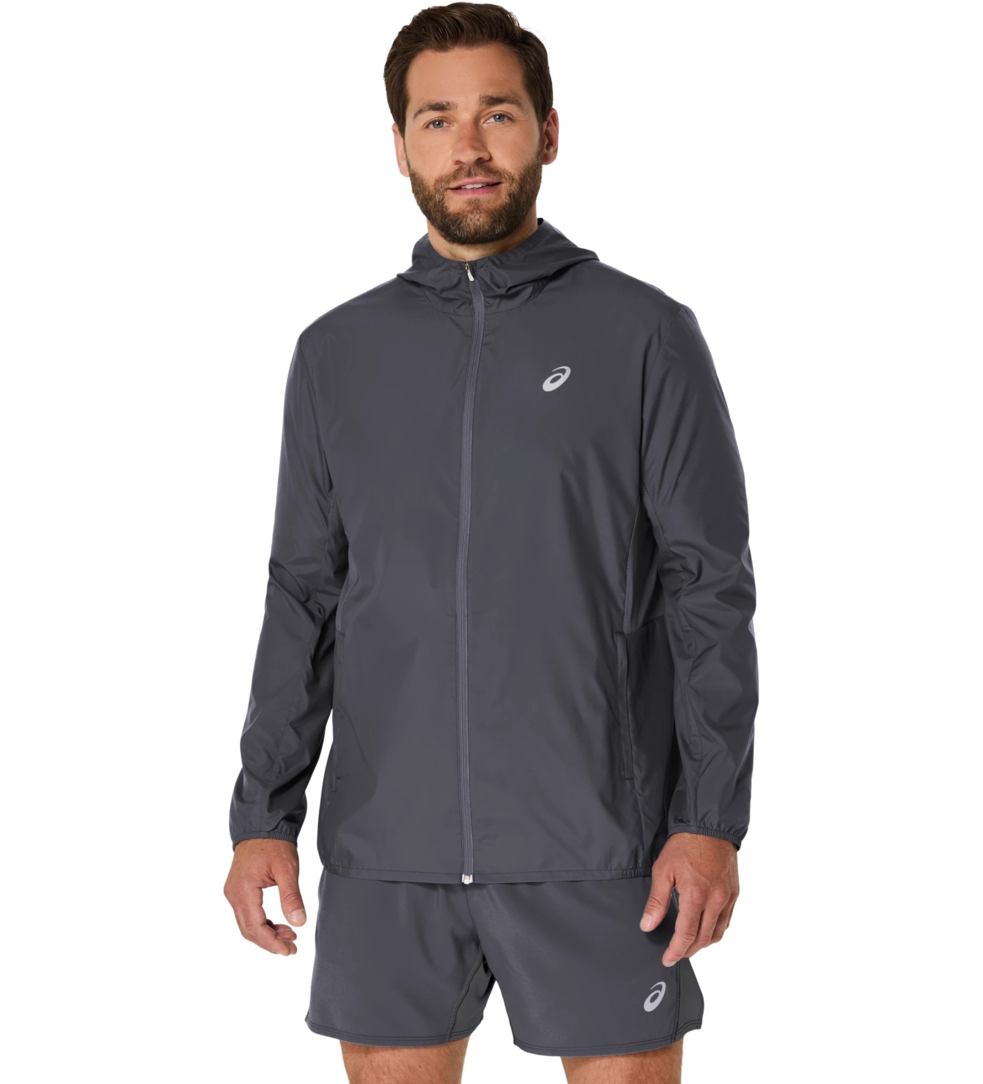 Asicsvoor mannen. 2011D216 Core jas grijs (L), Casual, Sportief, Polyester