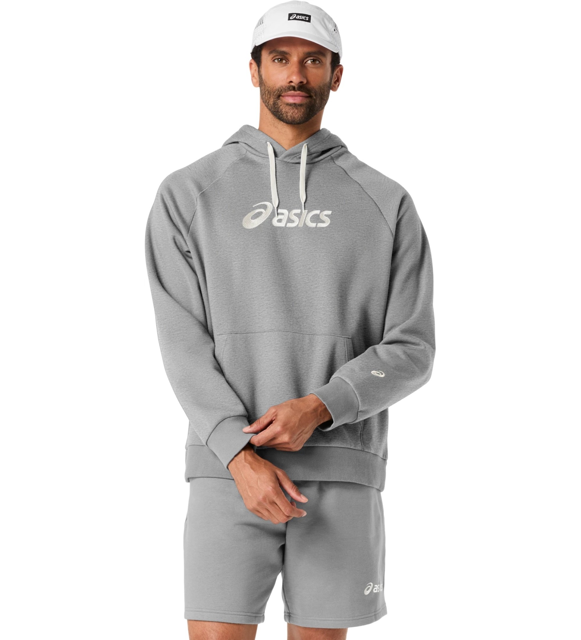 Asicsvoor mannen. 2031F327 Grijze Logo Fleece sweater (M), Casual, Sportief, Grijs, Katoen