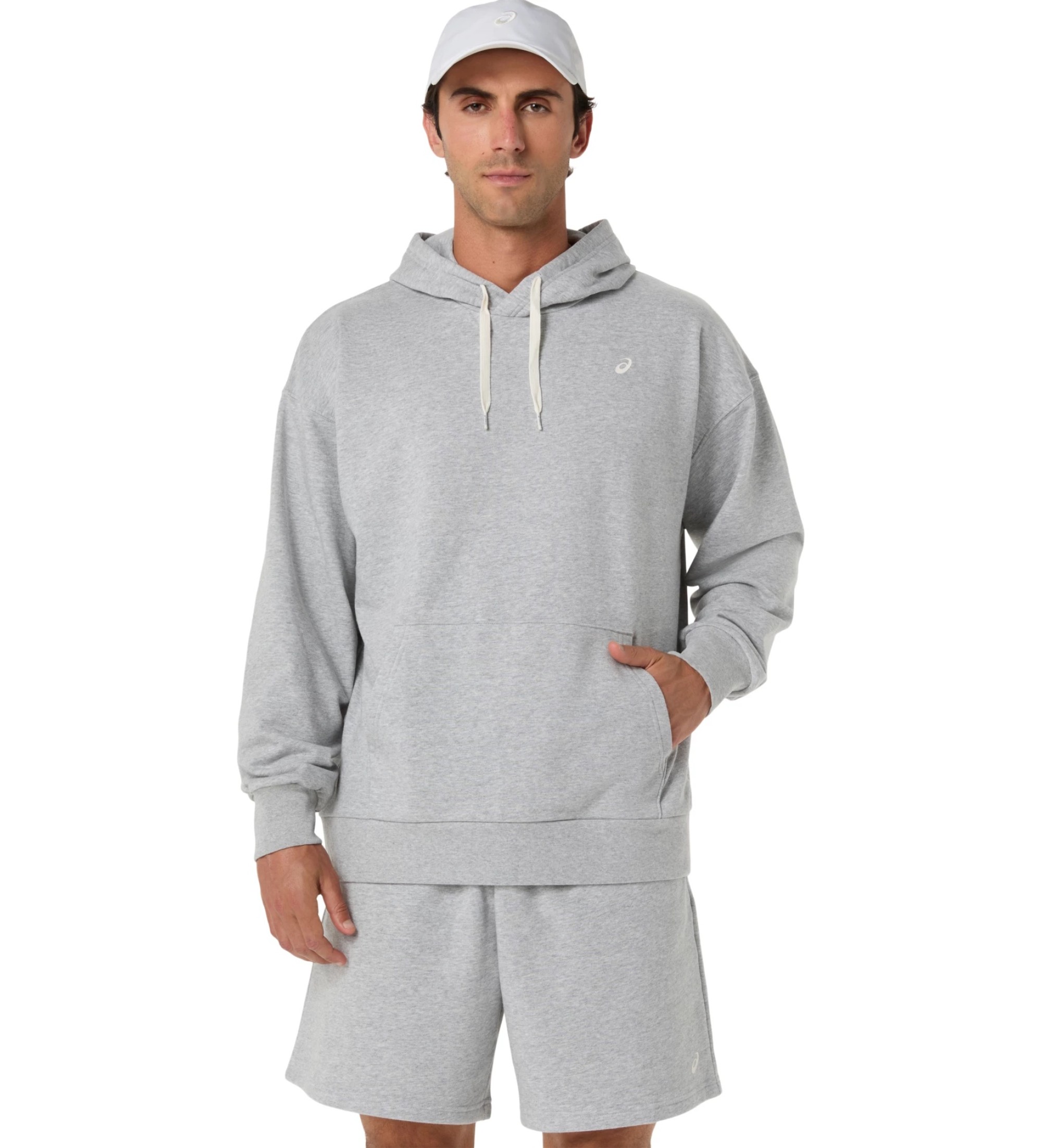 Asics für Herren. 2031F449 Graues Relaxed French Terry Sweatshirt (L), Lässig, Sportlich, Baumwolle