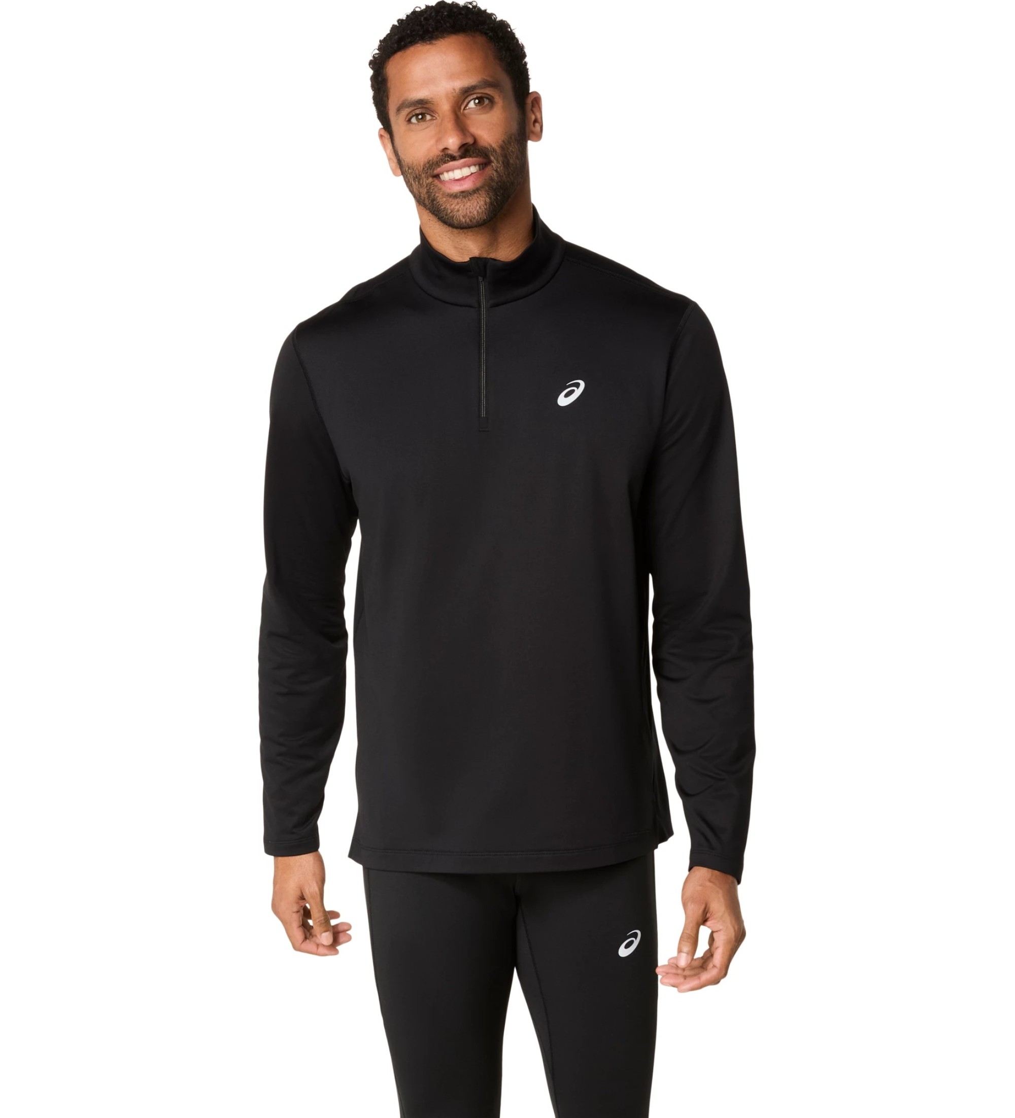 Asics für Herren. 2011D369 Core LS 1/2 Zip Winter Shirt schwarz (S), Sportlich, Polyester, Langarm
