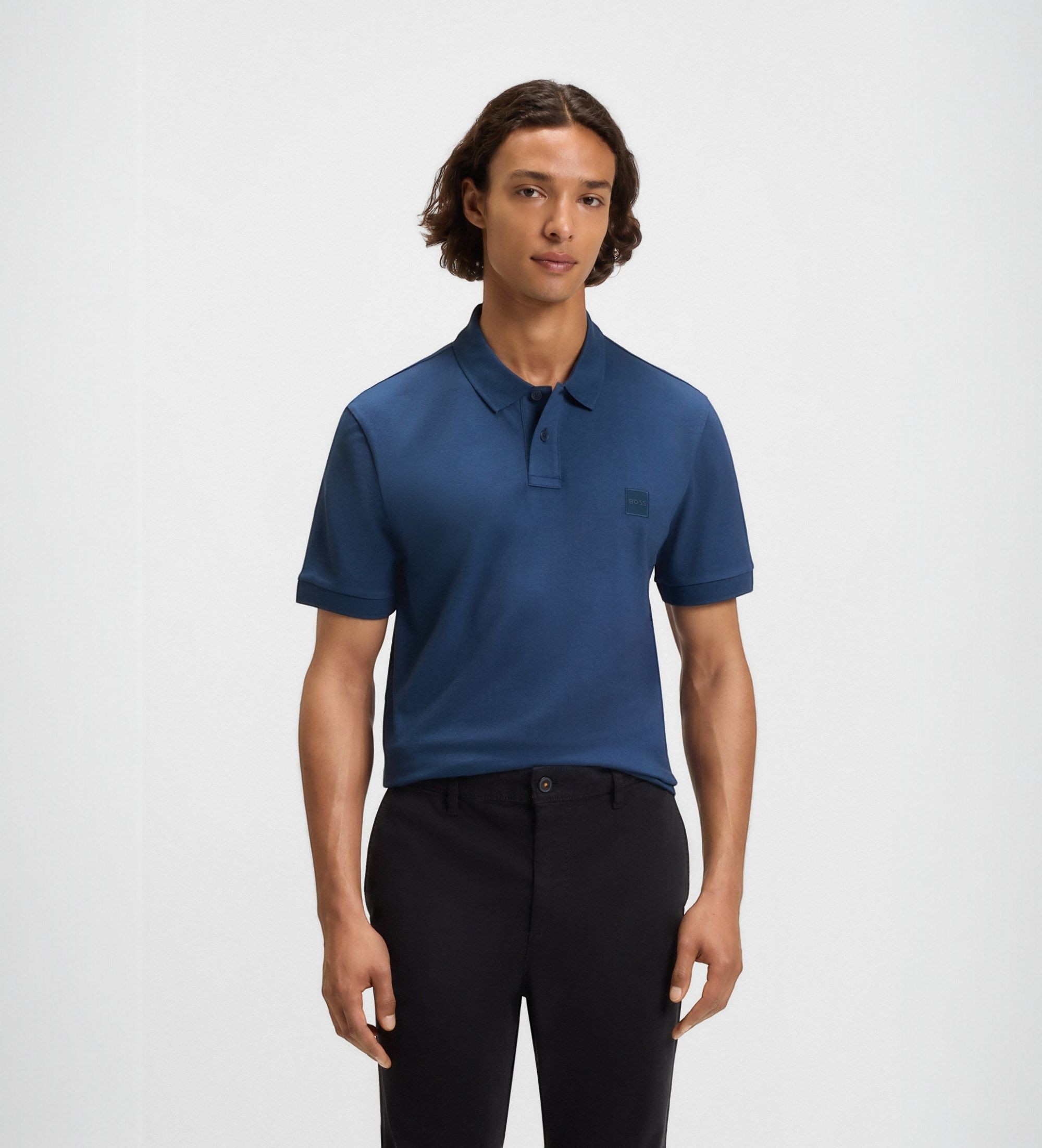 BOSSvoor mannen. 50507803 Polo Passenger blauw (XXL), Casual, Katoen, Korte mouwen