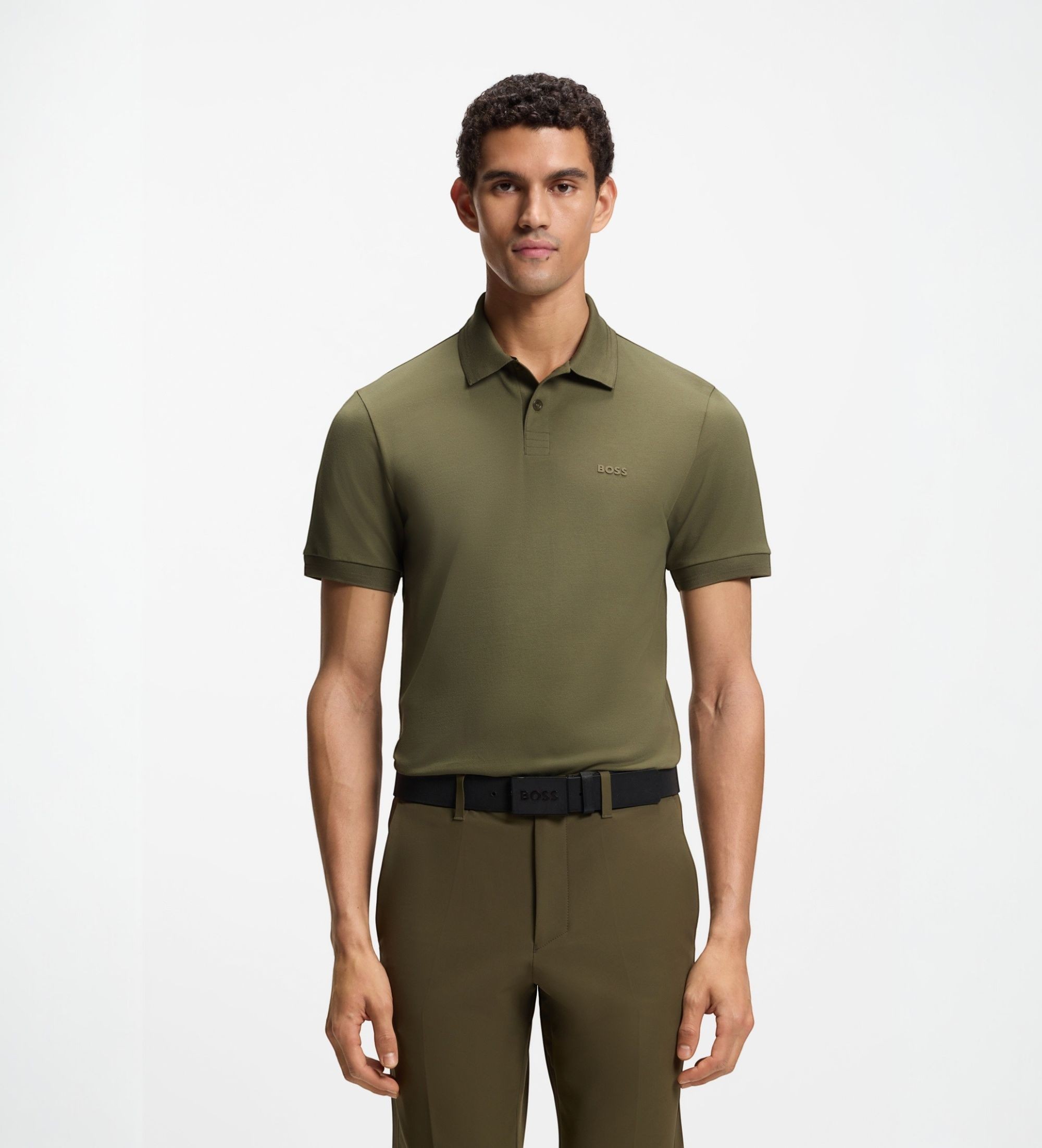 BOSSvoor mannen. 50506193 Groene Paul polo (XL), Casual, Katoen, Korte mouwen