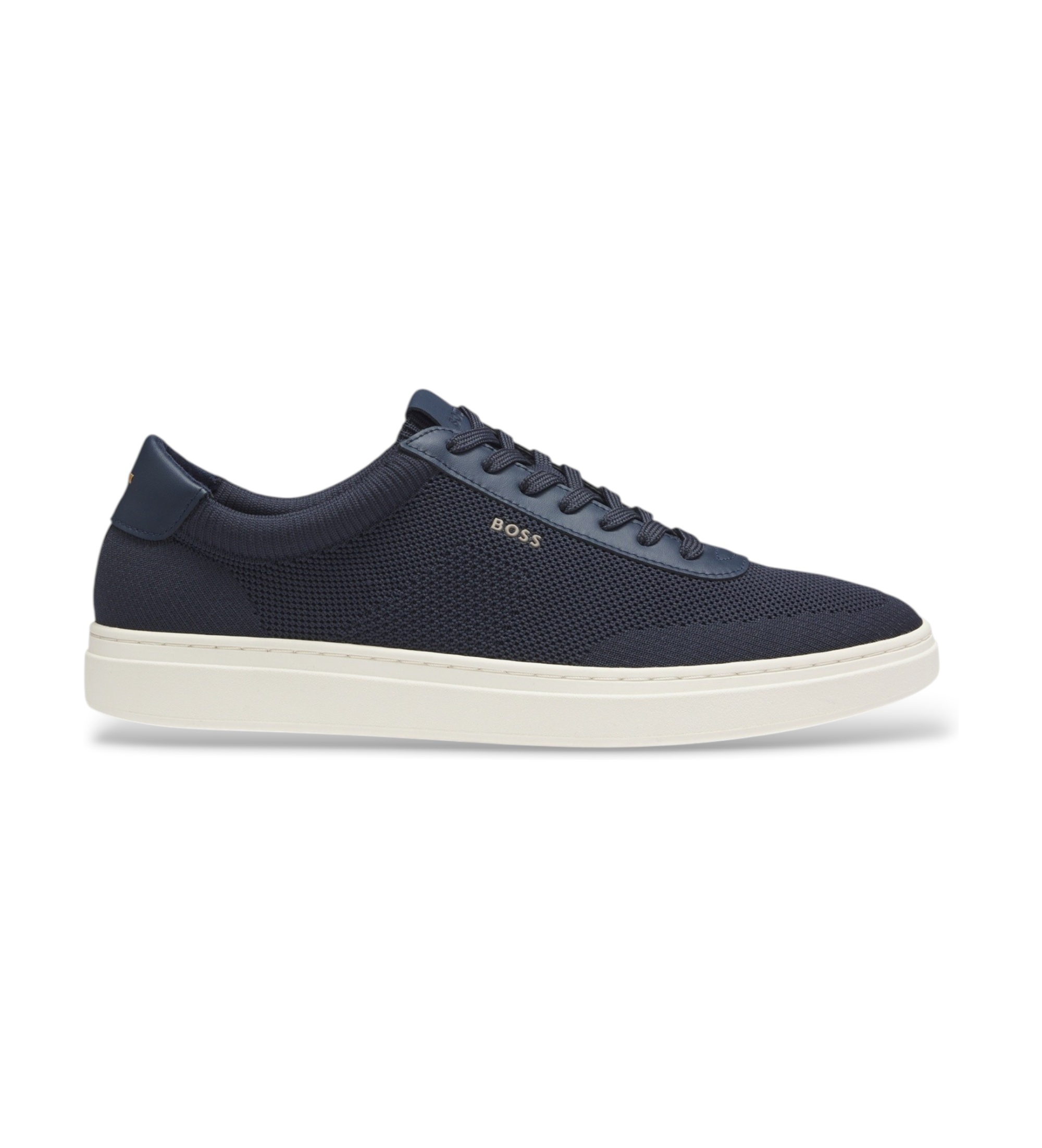 BOSSvoor mannen. 50563181 ZapatKieran marine (43), Stof, Plat, Veters, Casual, Marineblauw