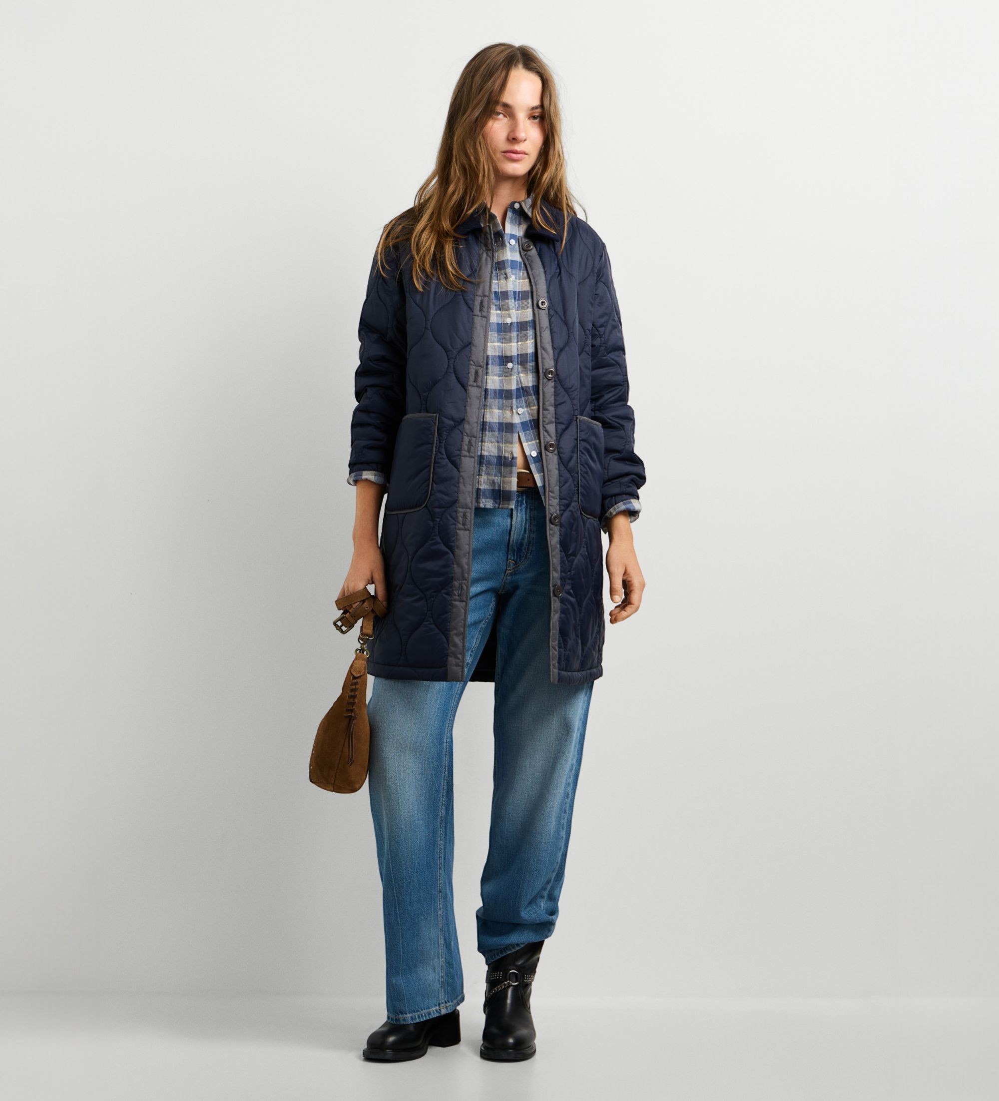 Pepe Jeansvoor vrouwen. PL4024539 Jas Nicole Long marineblauw (S), Casual, Polyamide