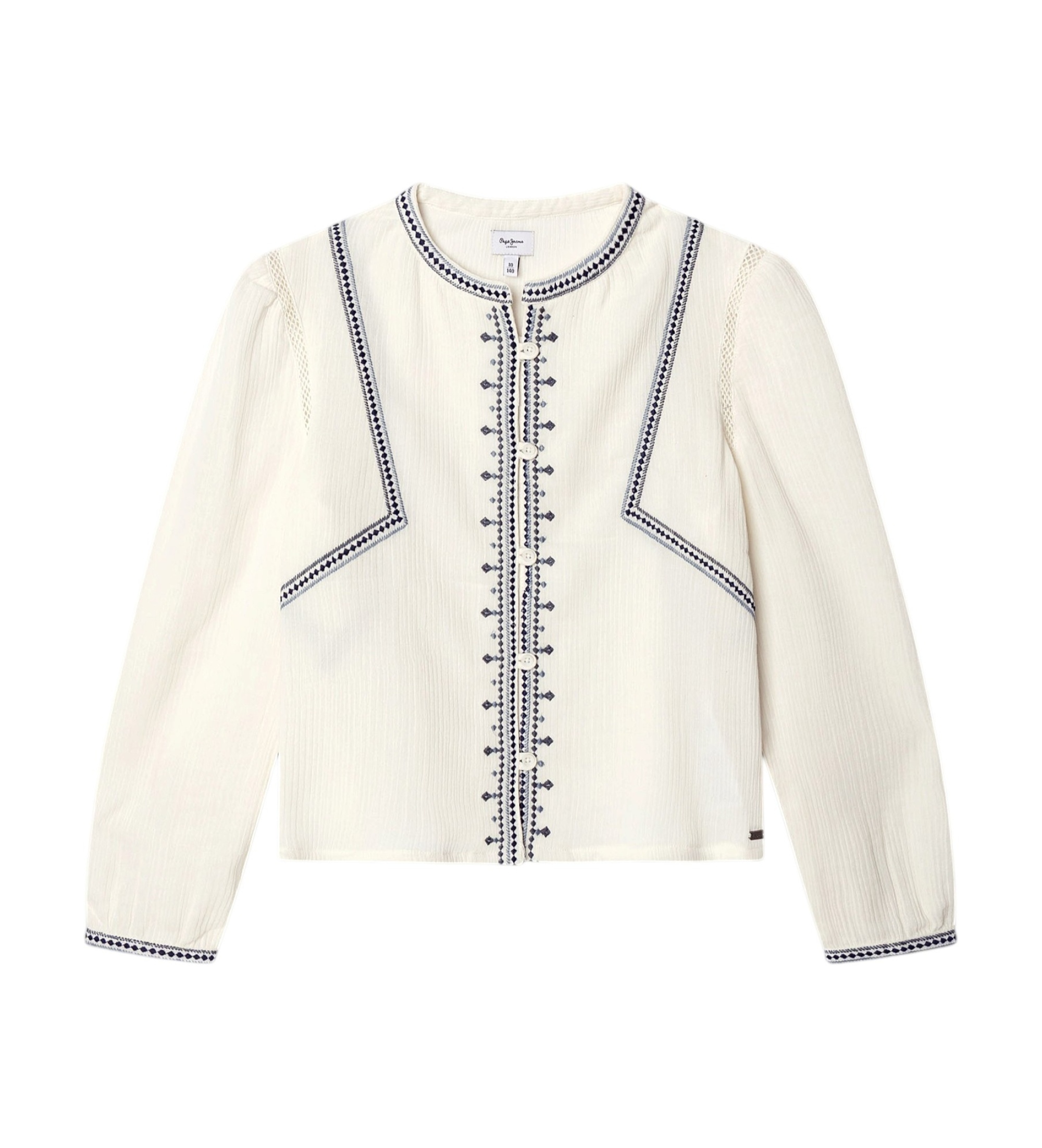 Pepe Jeansvoor meisjes. PG3000034 Nevya blouse gebroken wit (14Años= 164cm), Casual, Katoen, Lange mouwen, kinderkleding