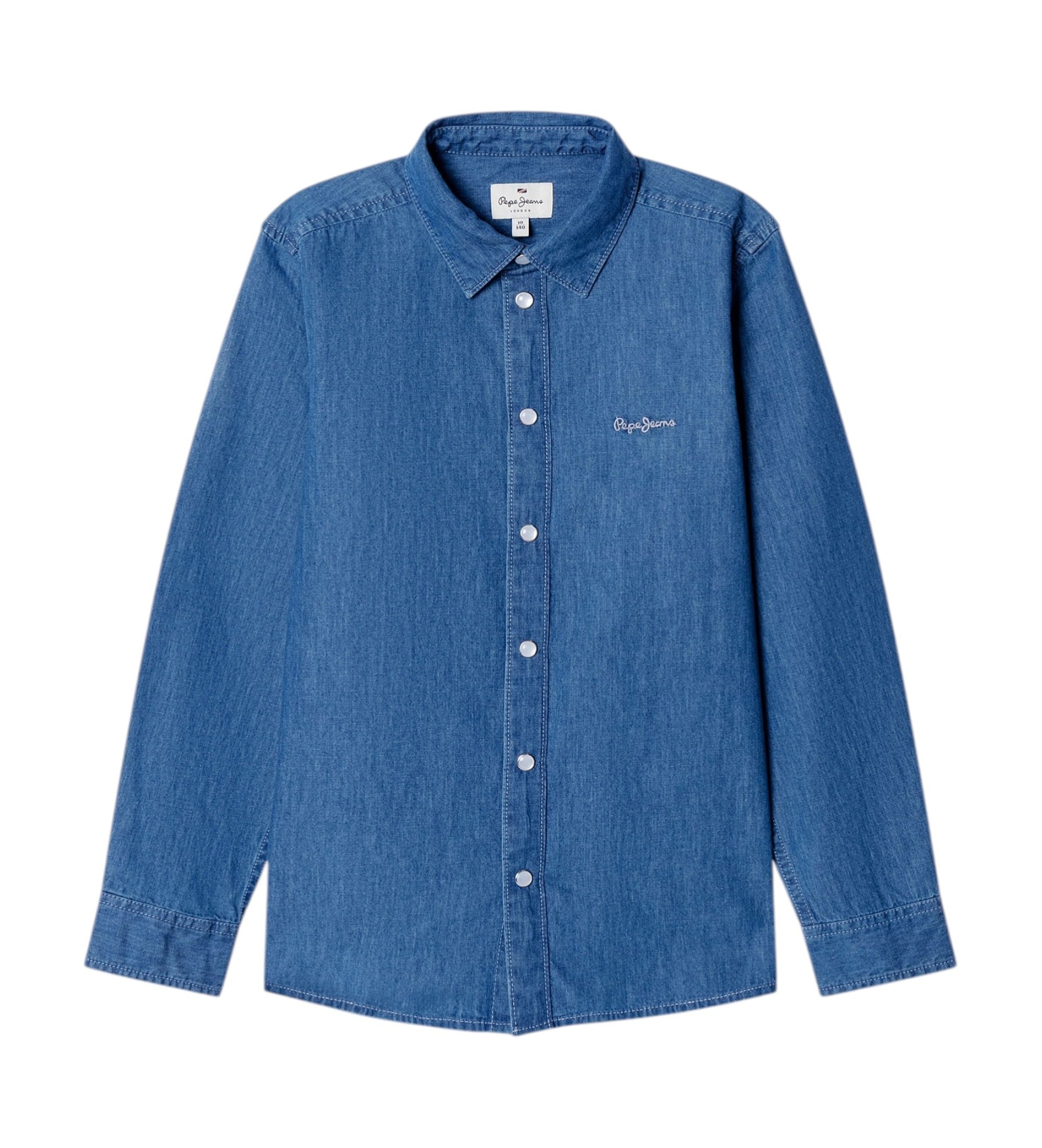 Pepe Jeansunisex voor kinderen. PB30001104C0 Classic Slim overhemd blauw (16años= 176cm), Casual, Katoen, Lange mouwen, kinderkleding