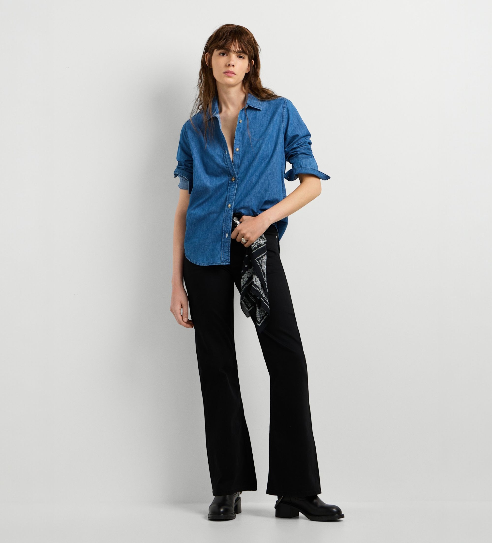 Pepe Jeansvoor vrouwen. PL3051492 Lane Classic overhemd blauw (L), Casual, Katoen, Lange mouwen