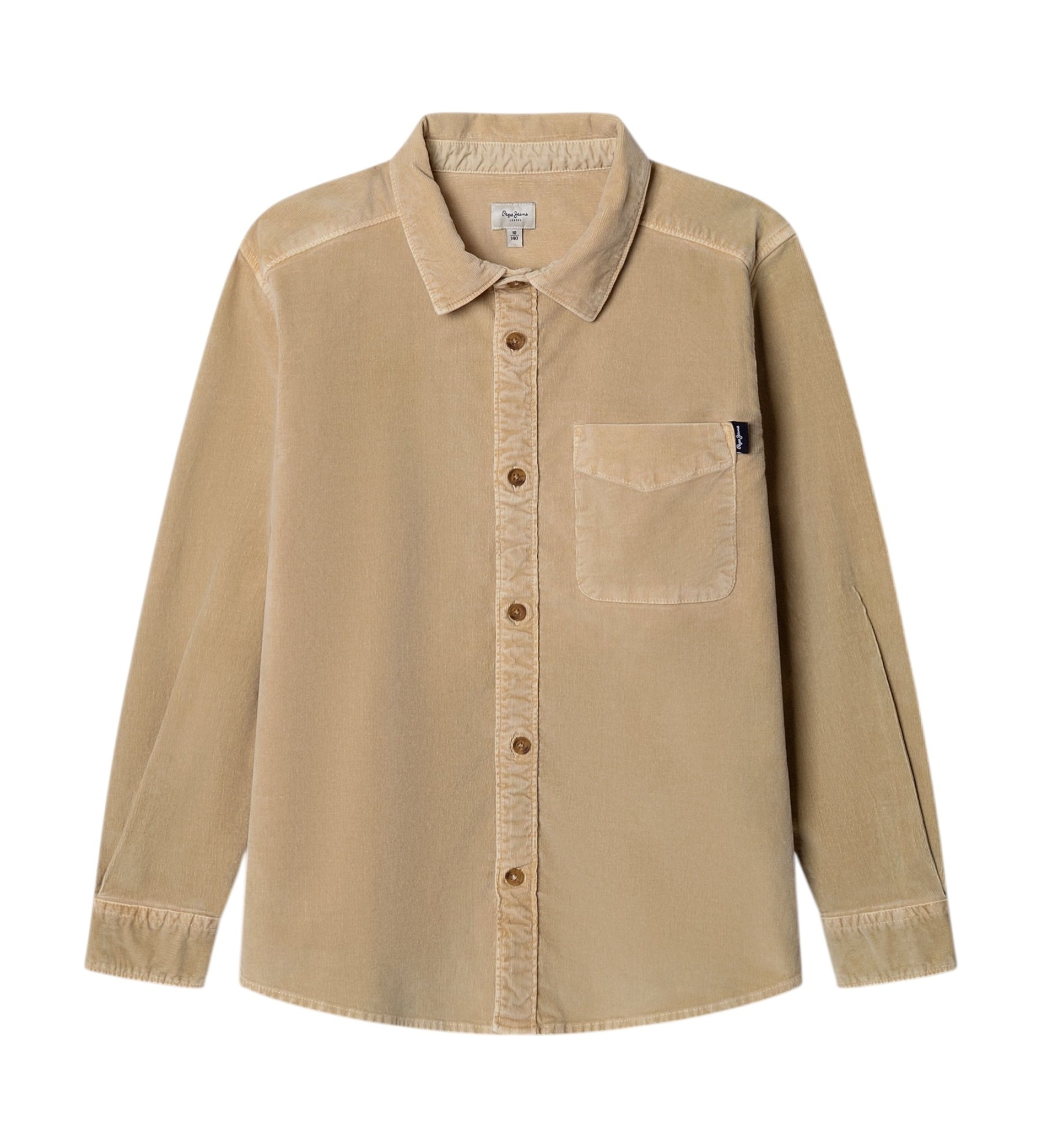 Pepe Jeansunisex voor kinderen. PB3000114 Preston overshirt beige (16años= 176cm), Casual, Katoen, Lange mouwen, kinderkleding