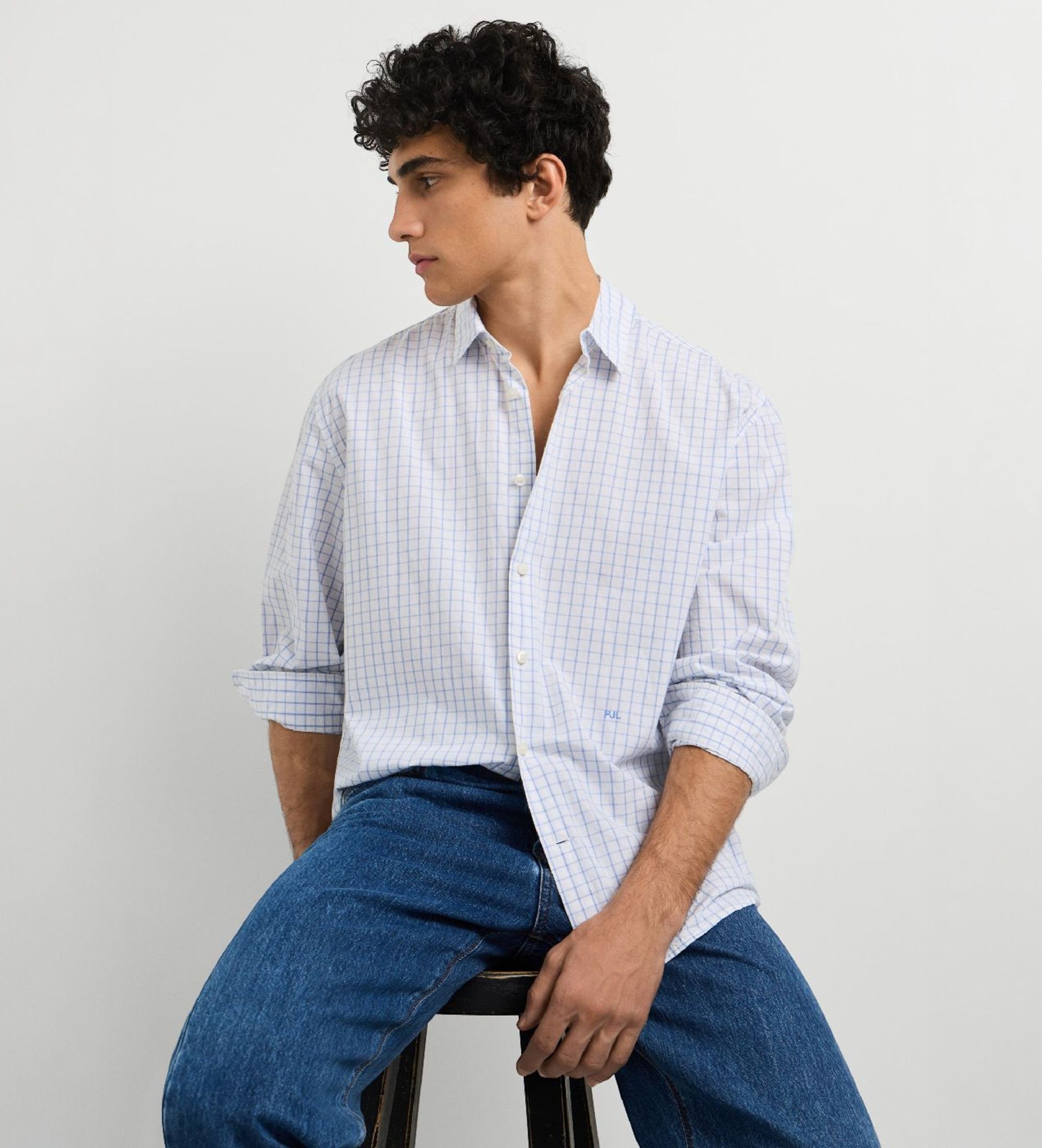 Pepe Jeansvoor mannen. PM3091470 Robert shirt blauw, wit (L), Casual, Katoen, Lange mouwen