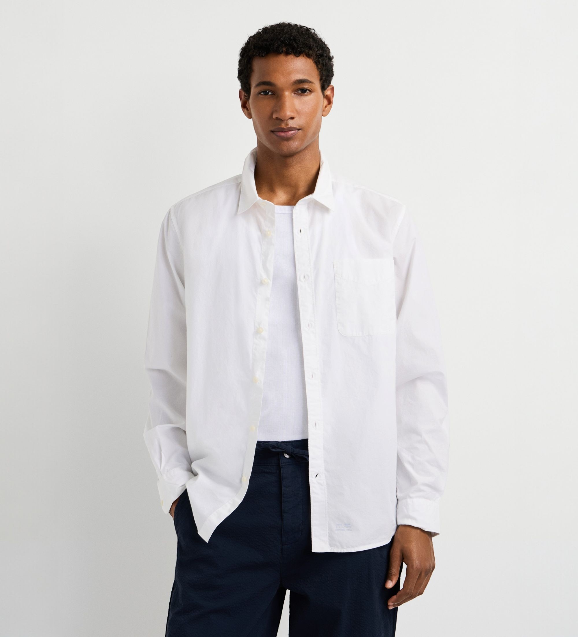 Pepe Jeansvoor mannen. PM3091283 Wit Robert overhemd (M), Casual, Katoen, Lange mouwen