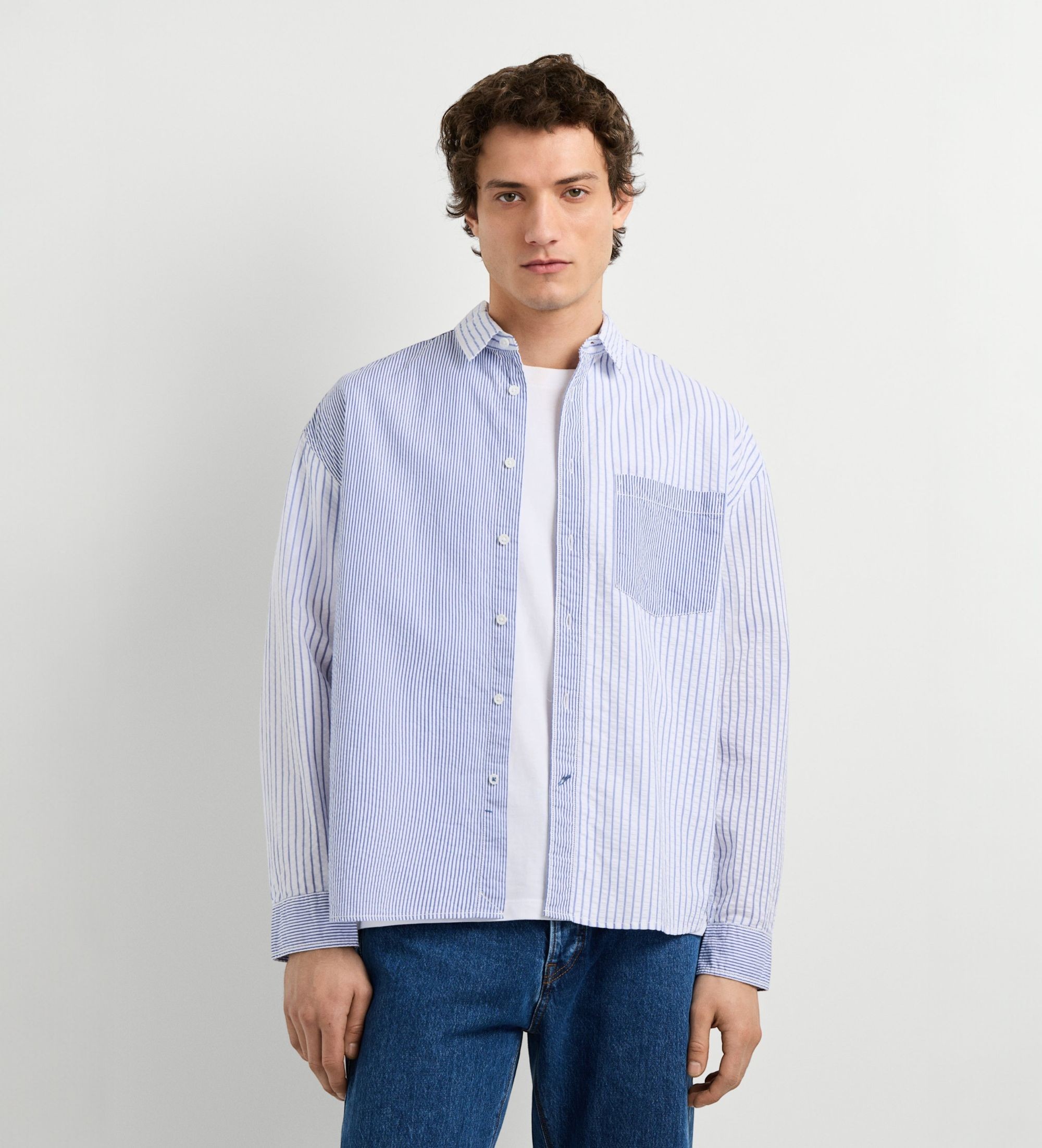 Pepe Jeansvoor mannen. PM3091284 Blauw Roma-overhemd (M), Casual, Katoen, Lange mouwen