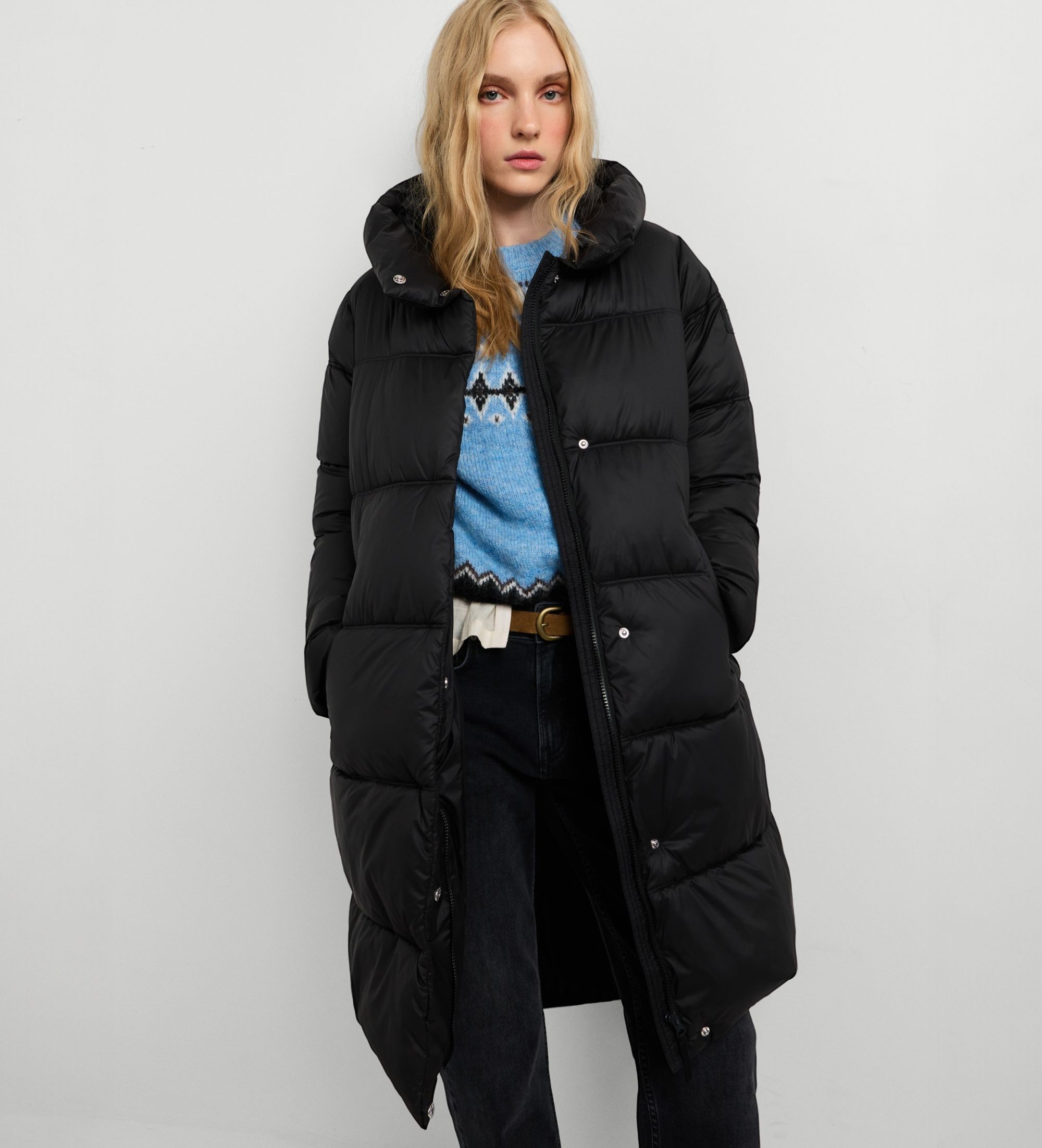 Pepe Jeansvoor vrouwen. PL4024543 Lauren Long gewatteerde jas lang zwart (M), Casual, Polyester