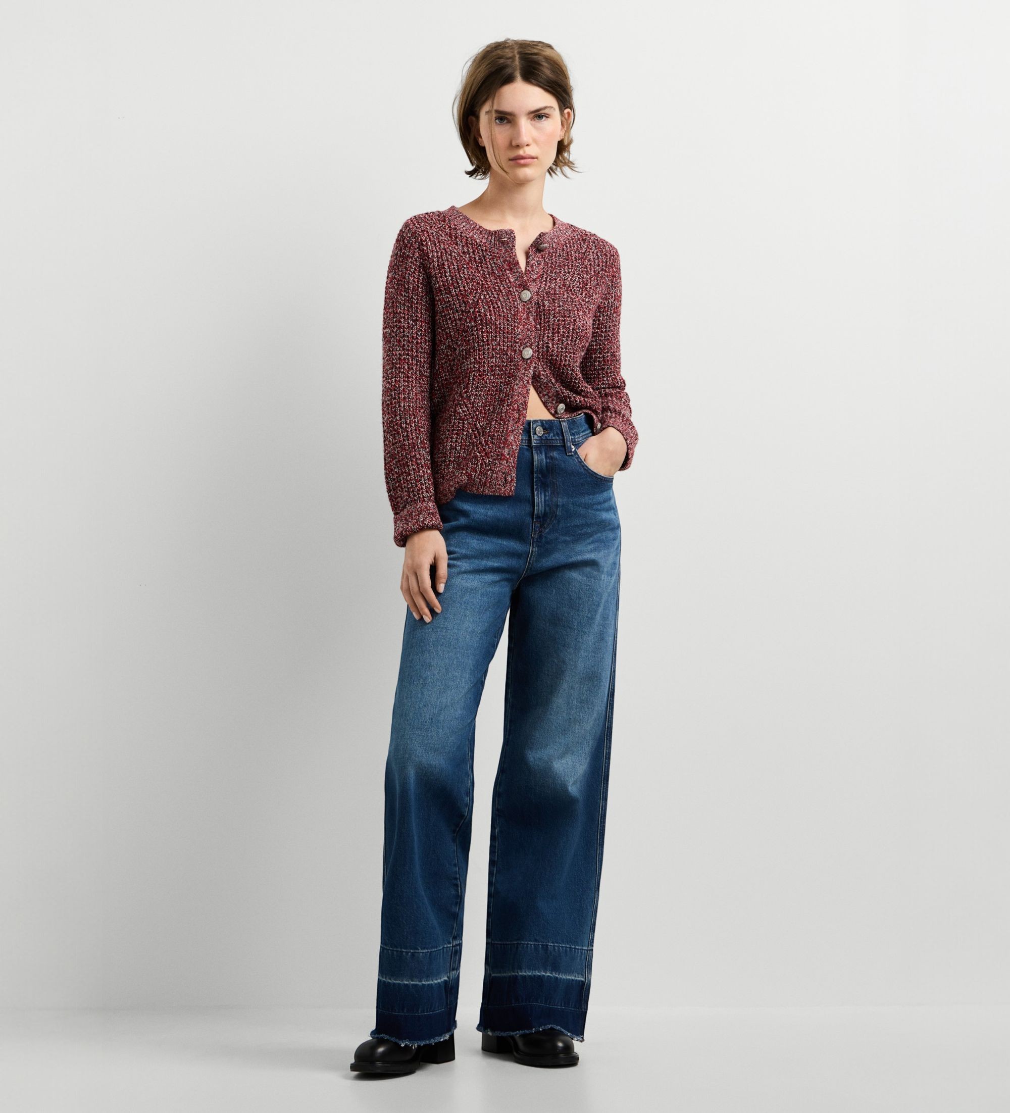Pepe Jeansvoor vrouwen. PL7000228 Ariela rode cardigan (XL), Rood, Casual, Polyester