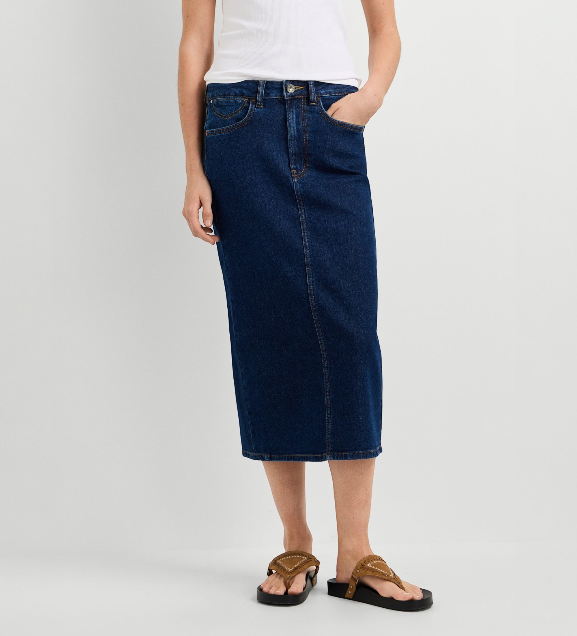 Pepe Jeansvoor vrouwen. PL90119455CB Blauwe Willa Midi rok (XS), Casual, Katoen, Denim