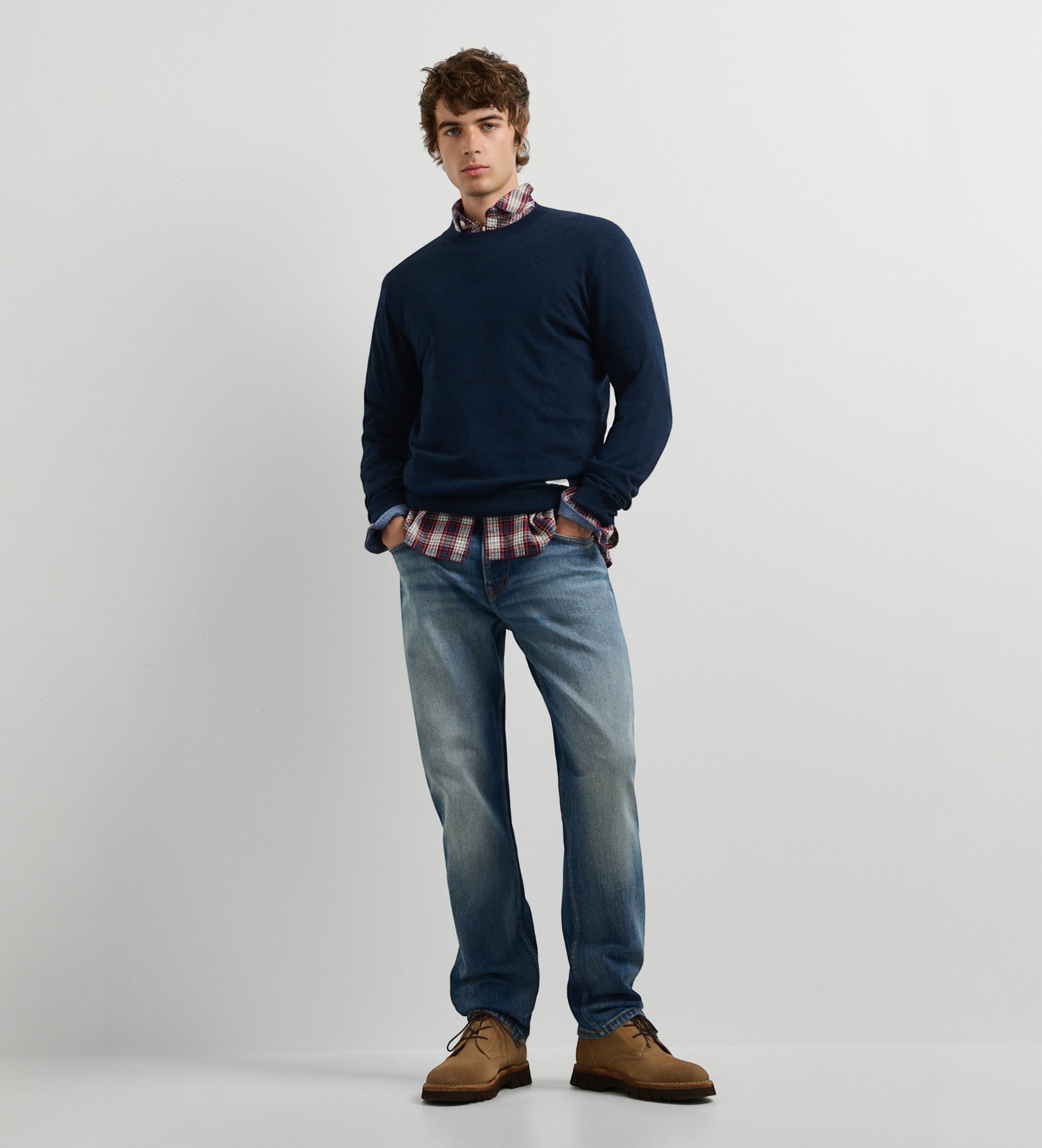 Pepe Jeansvoor mannen. PM7000106 Marineblauwe Andre Crew trui (S), Casual, Katoen