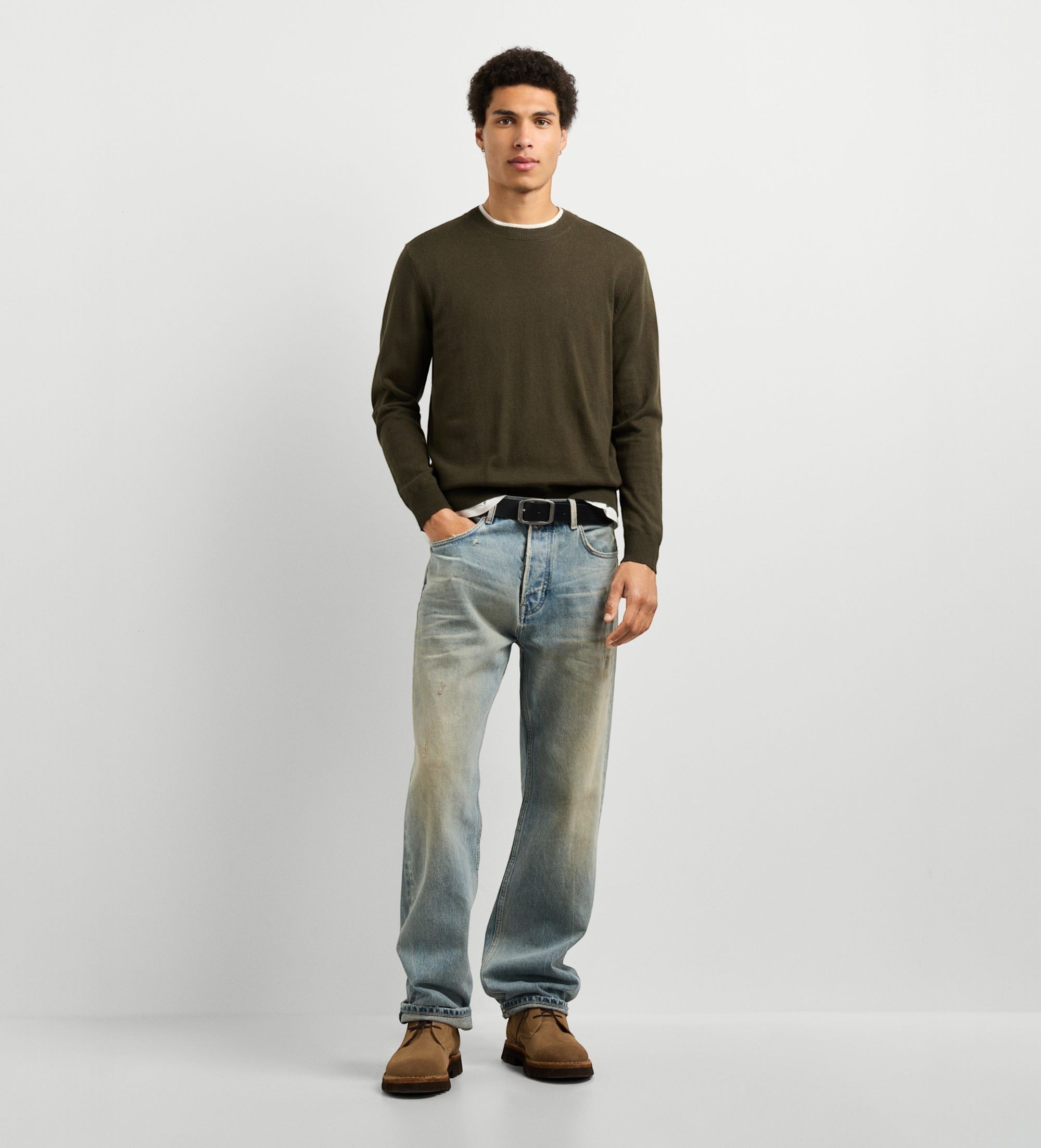 Pepe Jeansvoor mannen. PM7000106 Groene Andre Crew trui (XL), Casual, Katoen