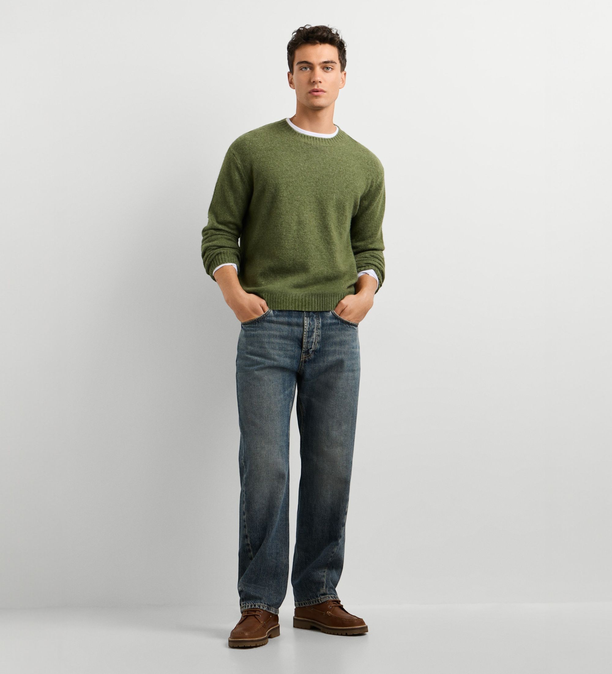 Pepe Jeansvoor mannen. PM7000115 Deacon Crew trui groen (M), Casual, Acryl
