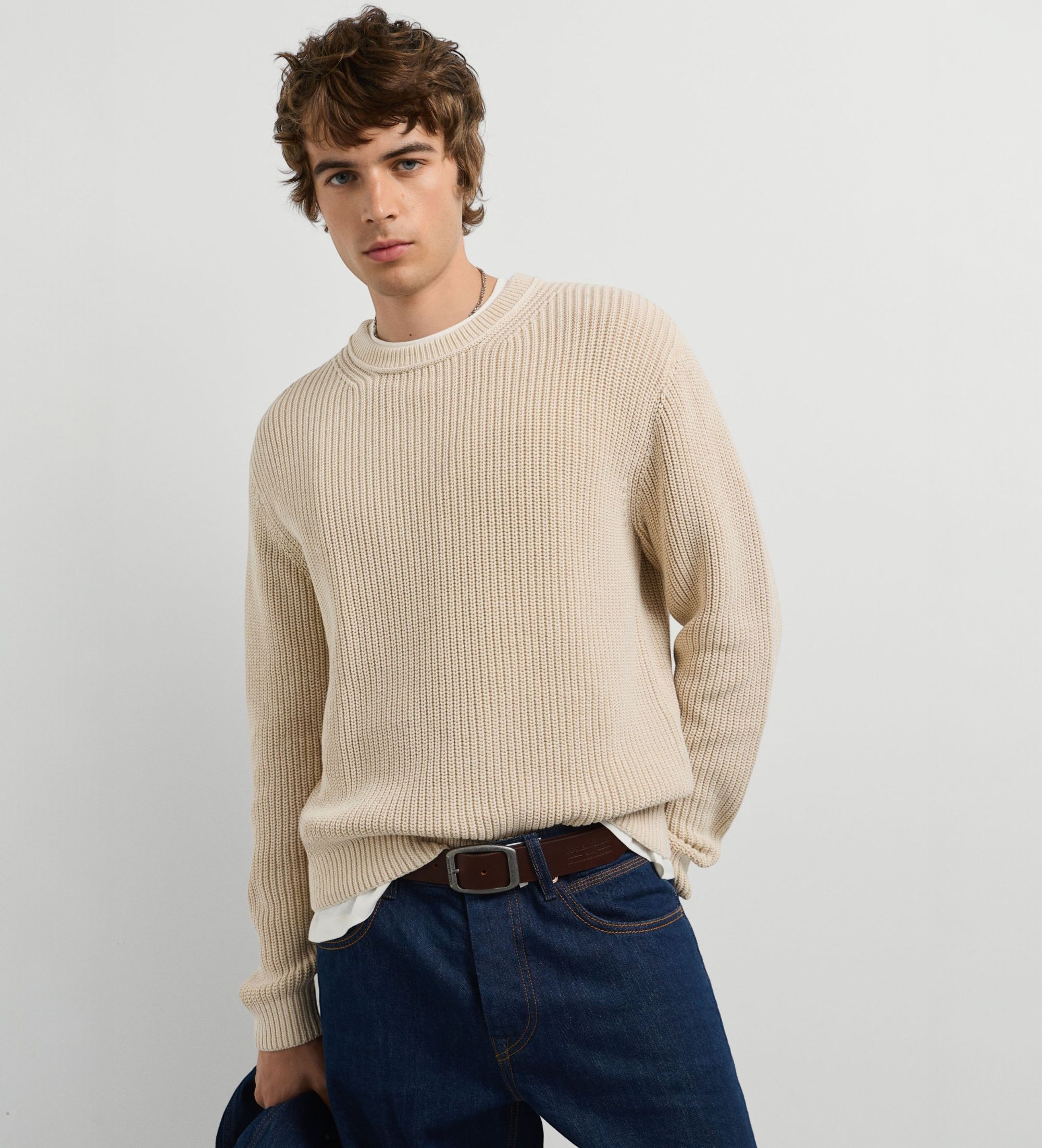 Pepe Jeansvoor mannen. PM7000093 Trui Dorian Crew beige (XXL), Casual, Katoen, Lange mouwen