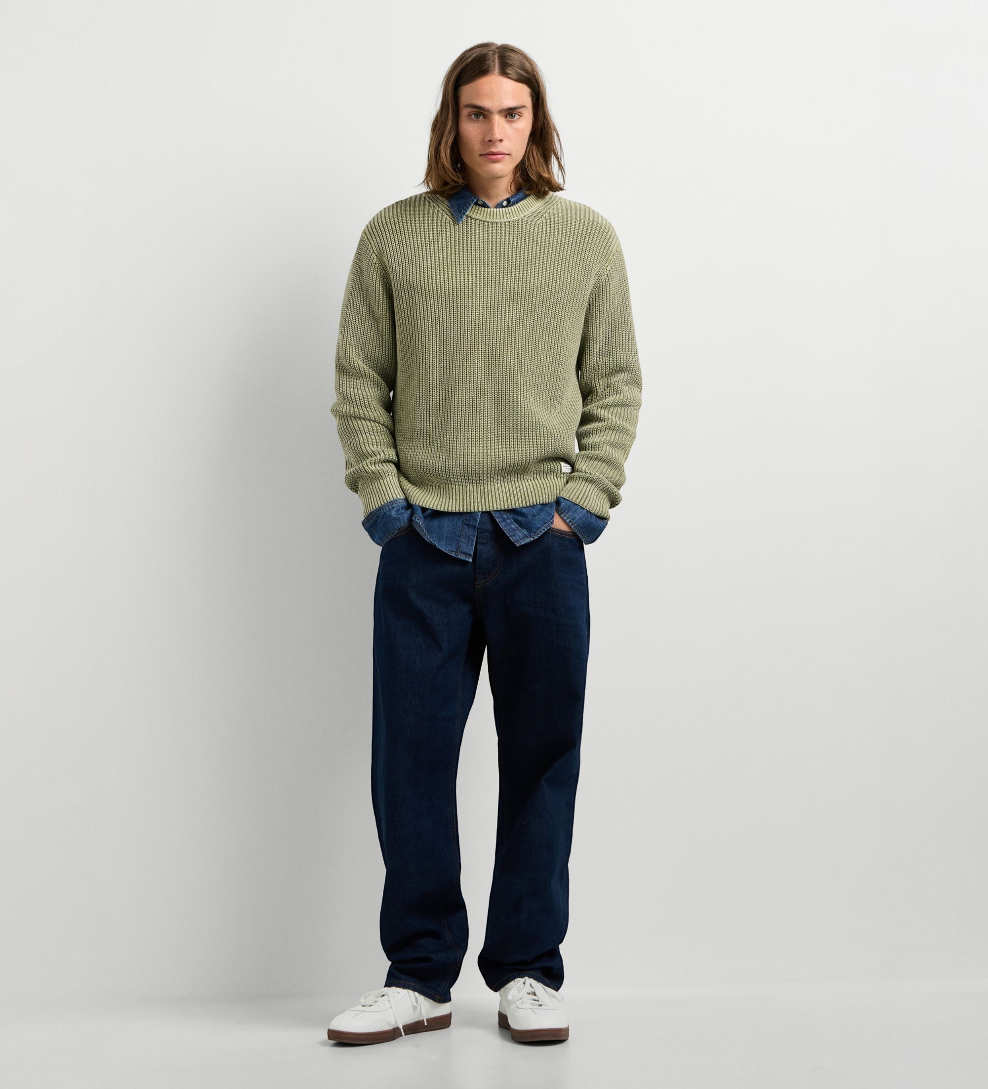 Pepe Jeansvoor mannen. PM7000093 Trui Dorian Crew groen (S), Casual, Katoen