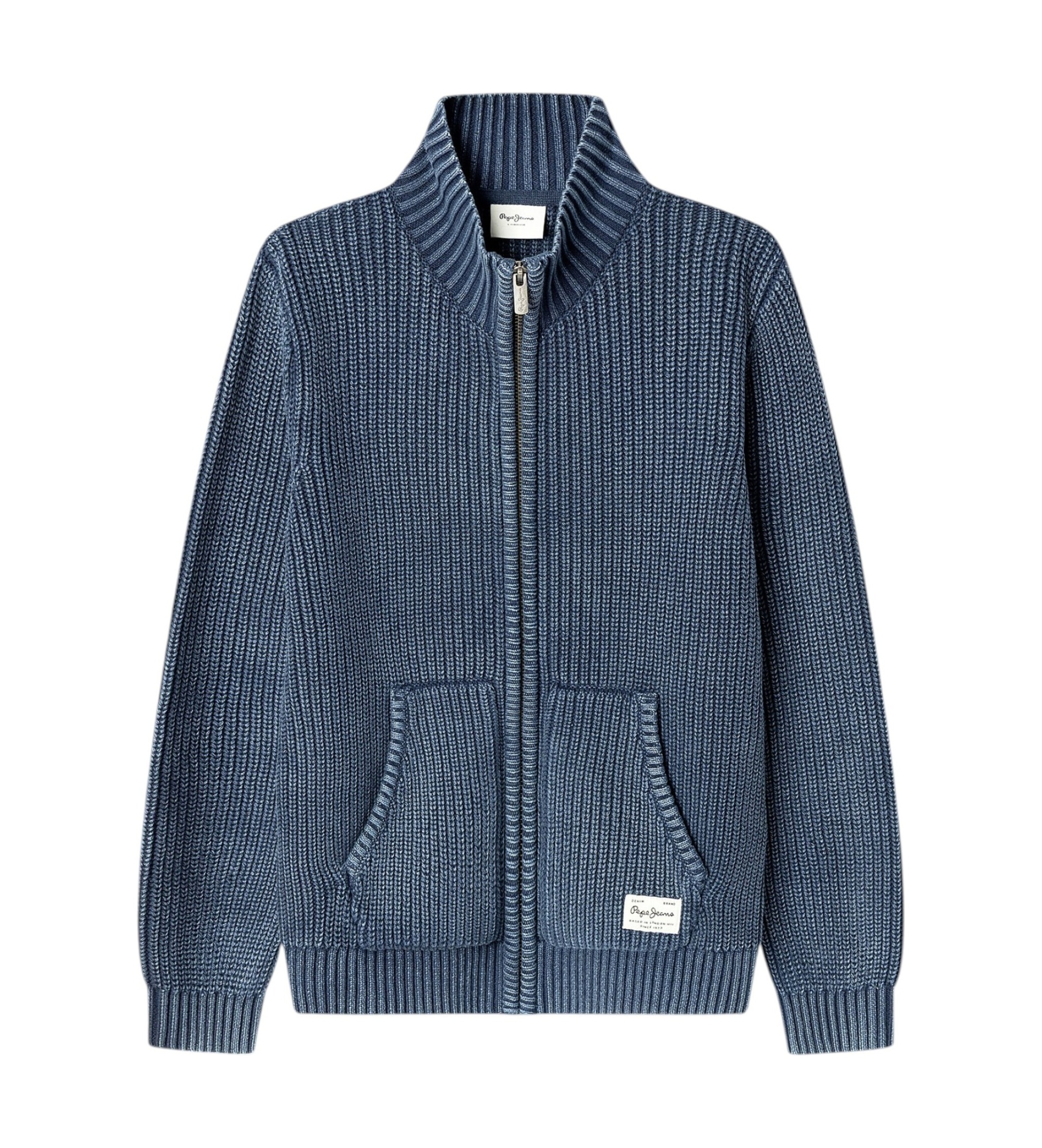 Pepe Jeansunisex voor kinderen. PB7000021 Trui Gideon Zip marineblauw (8años= 128cm), Casual, Katoen, kinderkleding