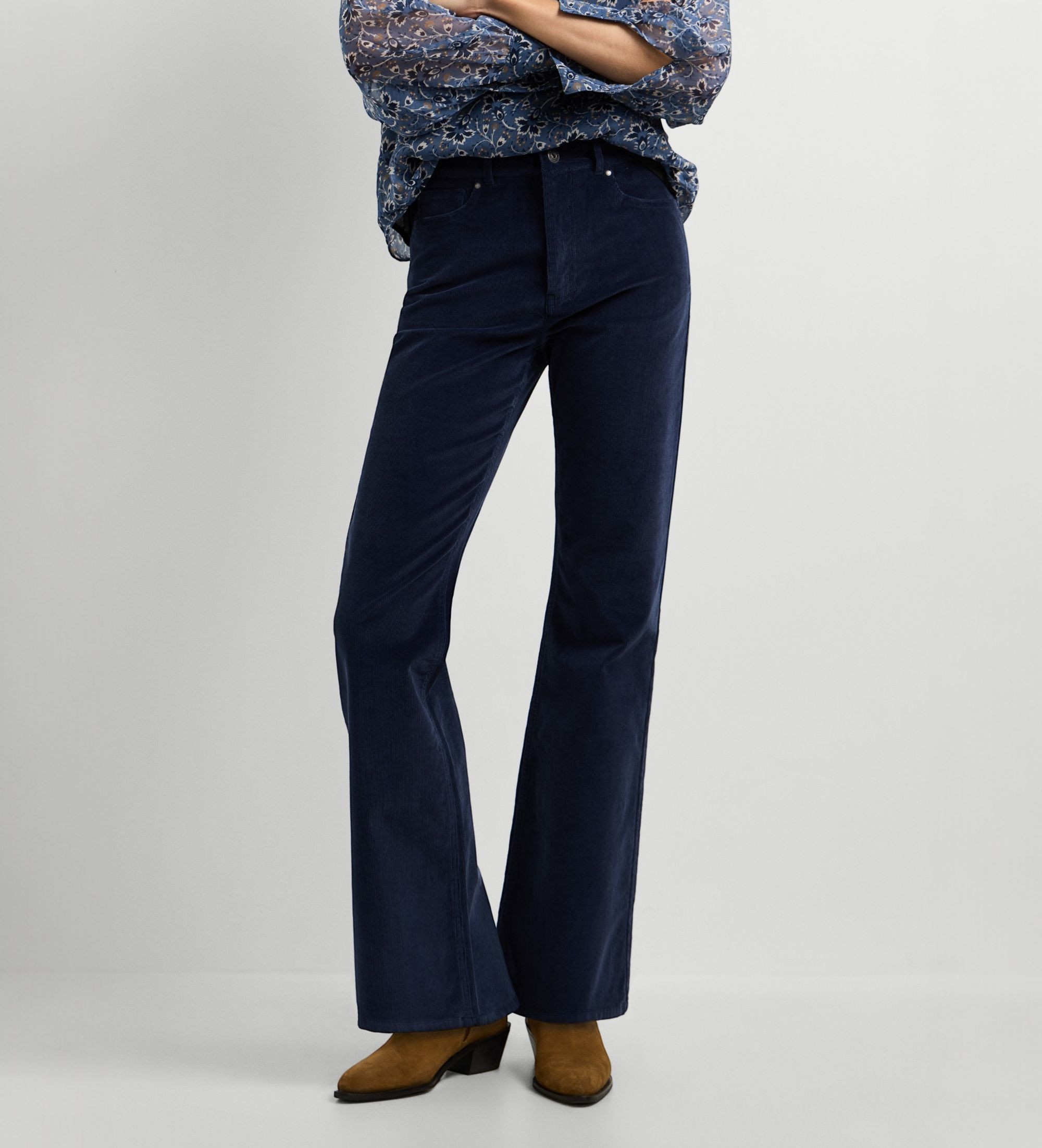 Pepe Jeansvoor vrouwen. PL2100020 Willa Corduroy flared broek marineblauw (26/32), Casual