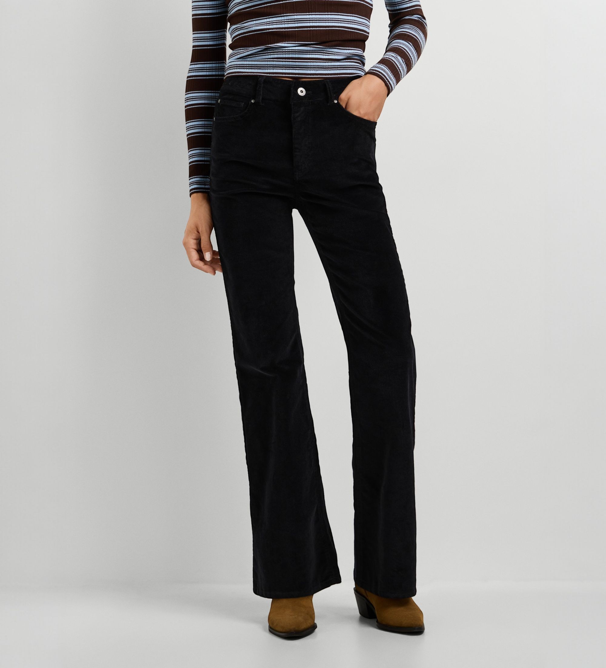 Pepe Jeansvoor vrouwen. PL2100020 Zwarte Willa Corduroy flared broek (24/32), Casual
