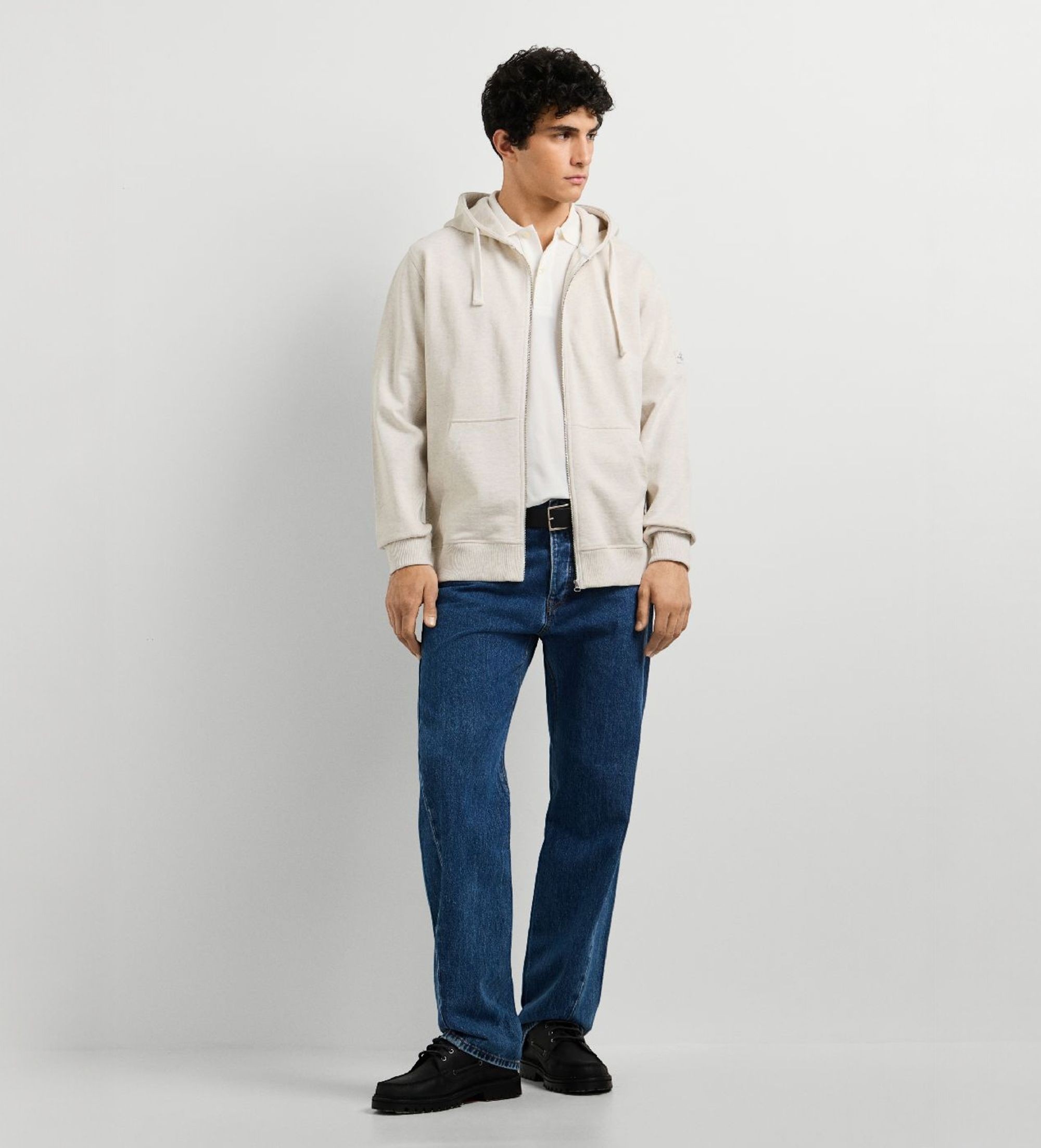 Pepe Jeansvoor mannen. PM5800205 Jasper Melange Zip sweater gebroken wit (XS), Casual, Katoen