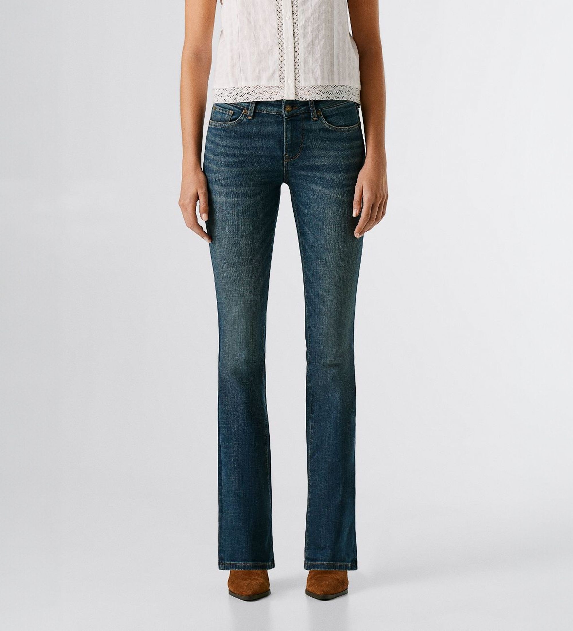 Pepe Jeansvoor vrouwen. PL20473256UB Piccadilly bootcut spijkerbroek blauw (26/32), Casual, Katoen, Denim